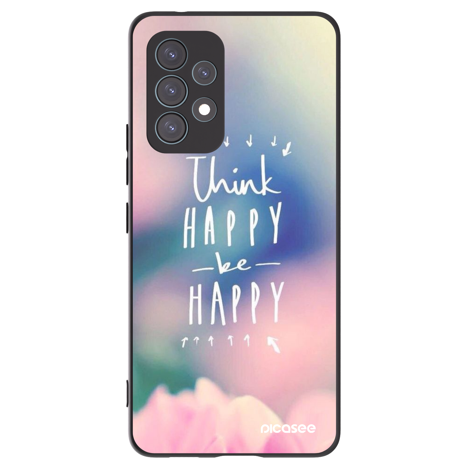 Picasee crna silikonska maskica za Samsung Galaxy A53 5G A536 - Think happy be happy