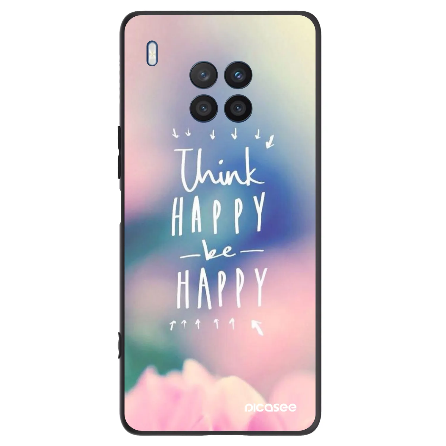 Picasee crna silikonska maskica za Honor 50 Lite - Think happy be happy