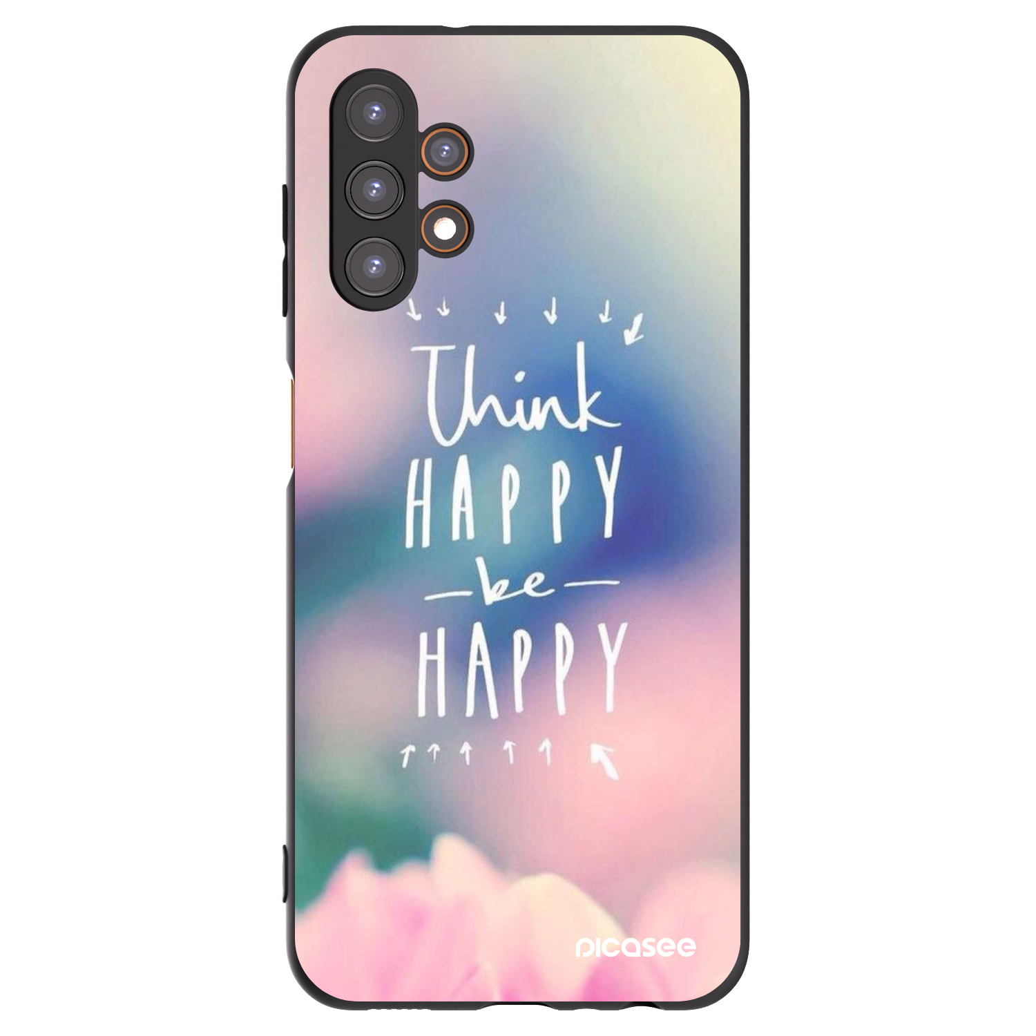 Picasee crna silikonska maskica za Samsung Galaxy A13 4G A135 - Think happy be happy