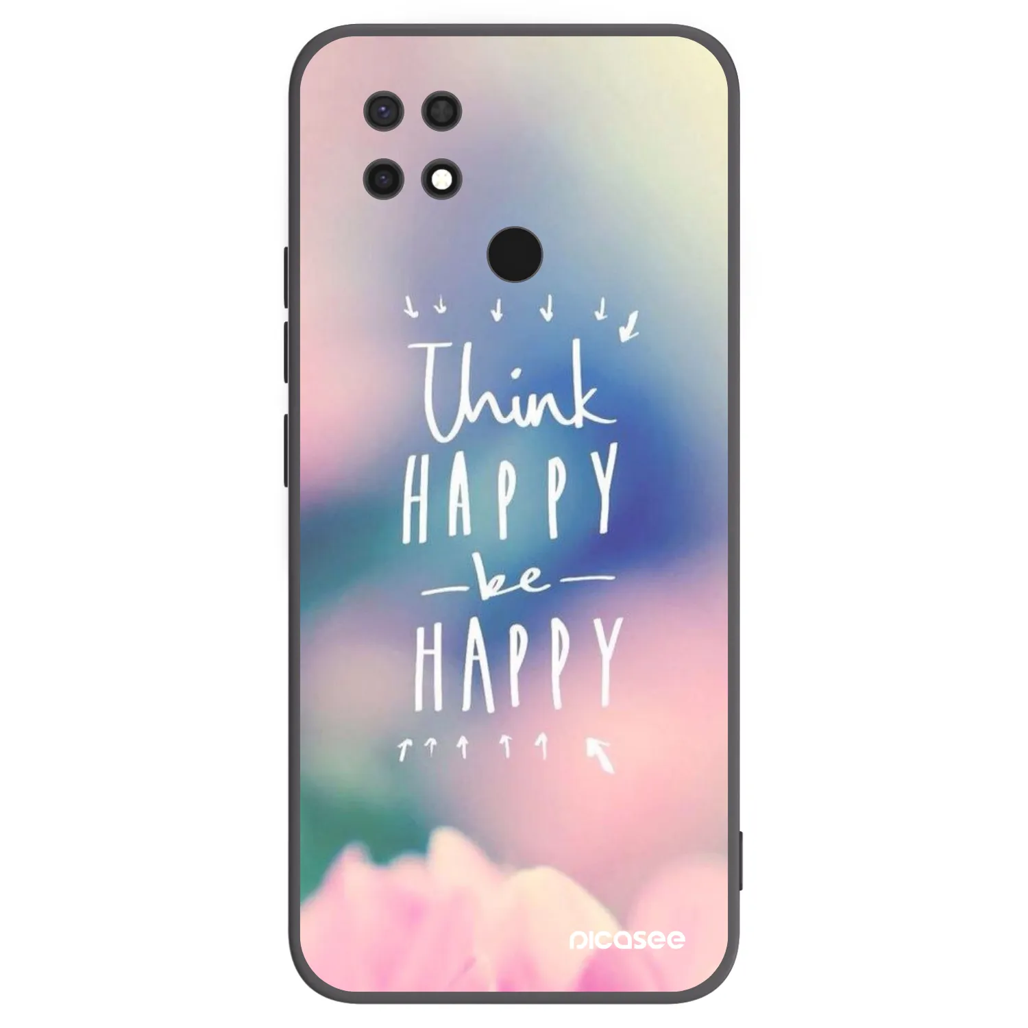 Picasee crna silikonska maskica za Xiaomi Redmi 10C - Think happy be happy