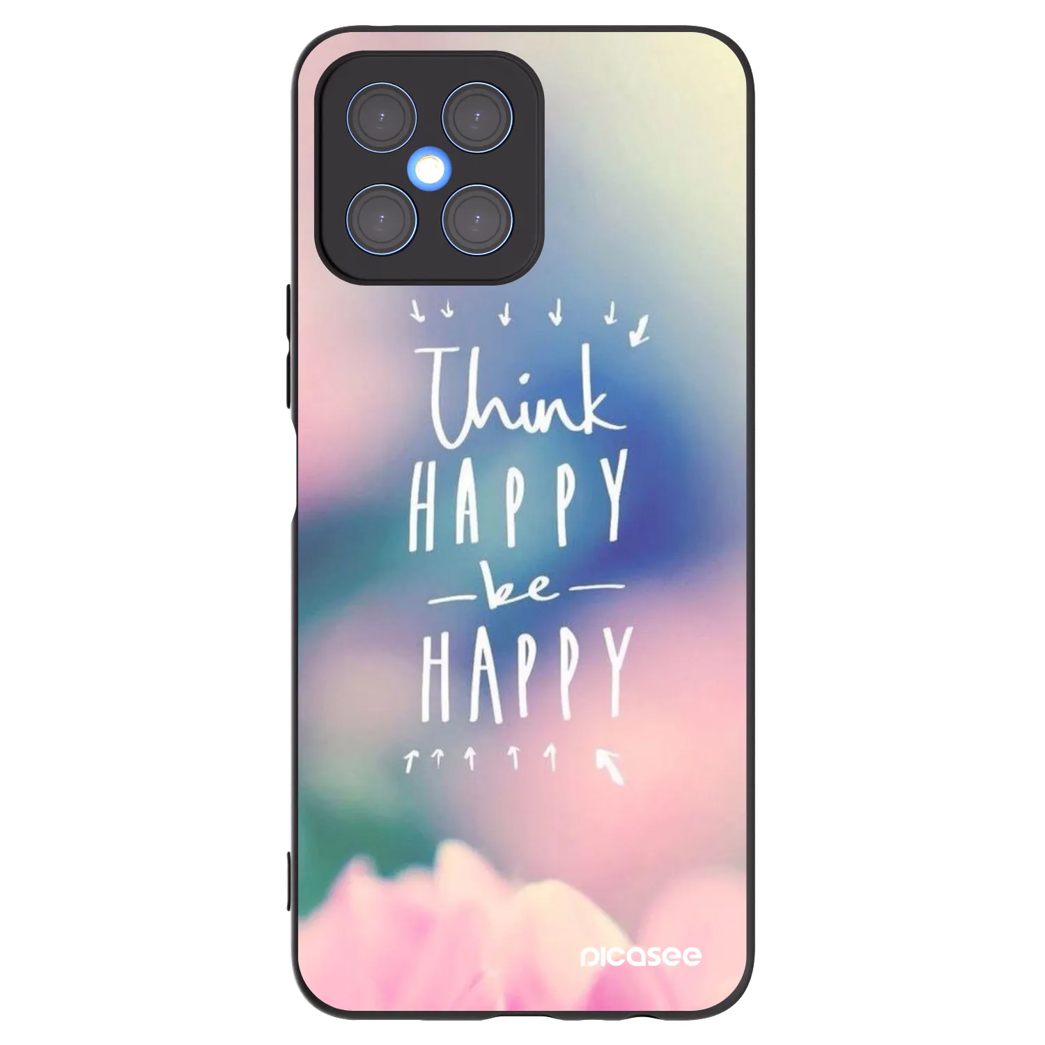 Picasee crna silikonska maskica za Honor X8 4G - Think happy be happy