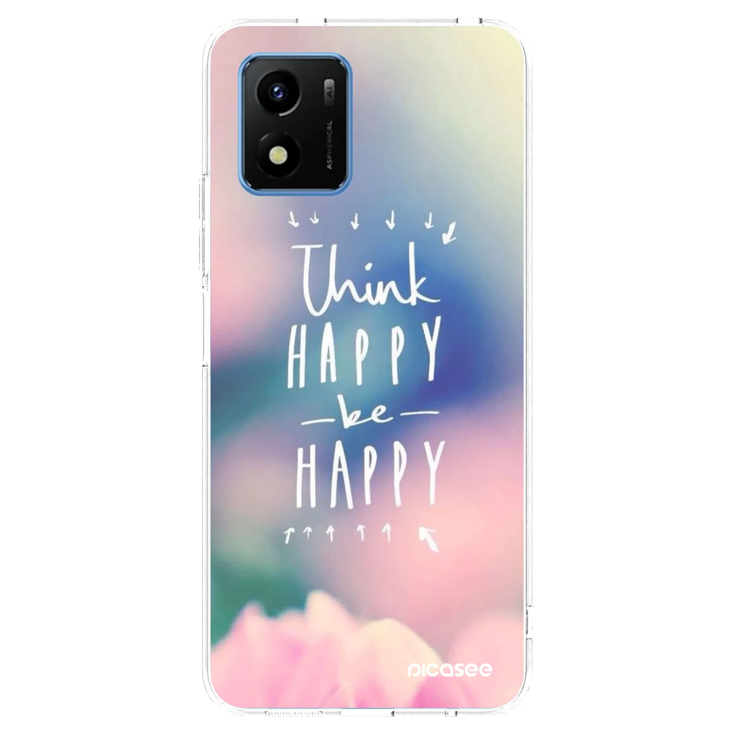 Picasee silikonska prozirna maskica za Vivo Y01 - Think happy be happy
