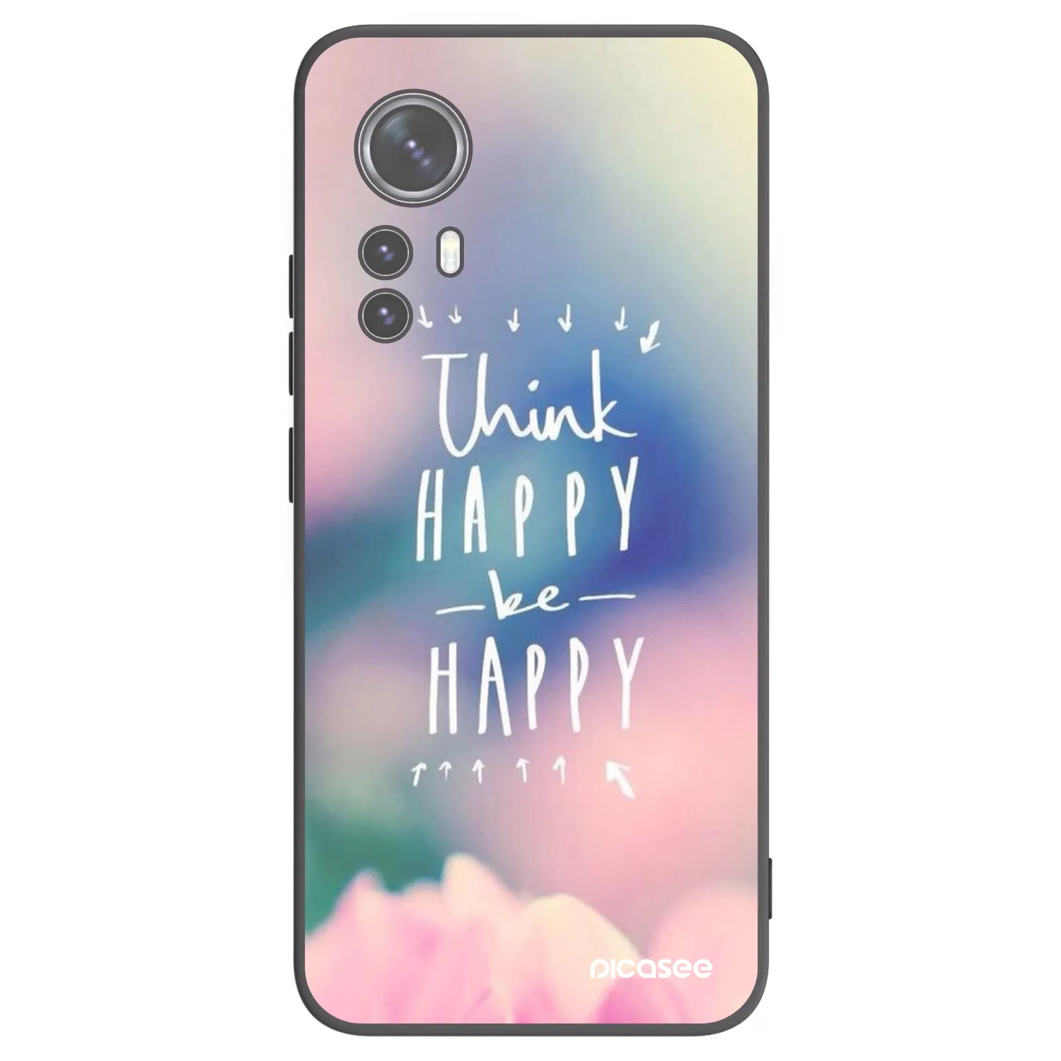Picasee crna silikonska maskica za Xiaomi 12X - Think happy be happy