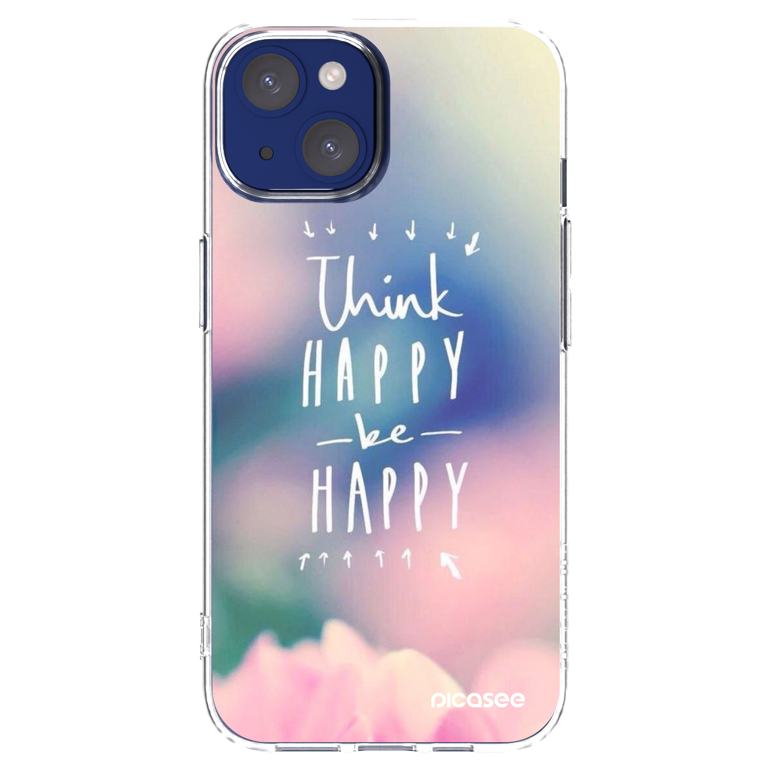 Picasee silikonska prozirna maskica za Apple iPhone 14 - Think happy be happy