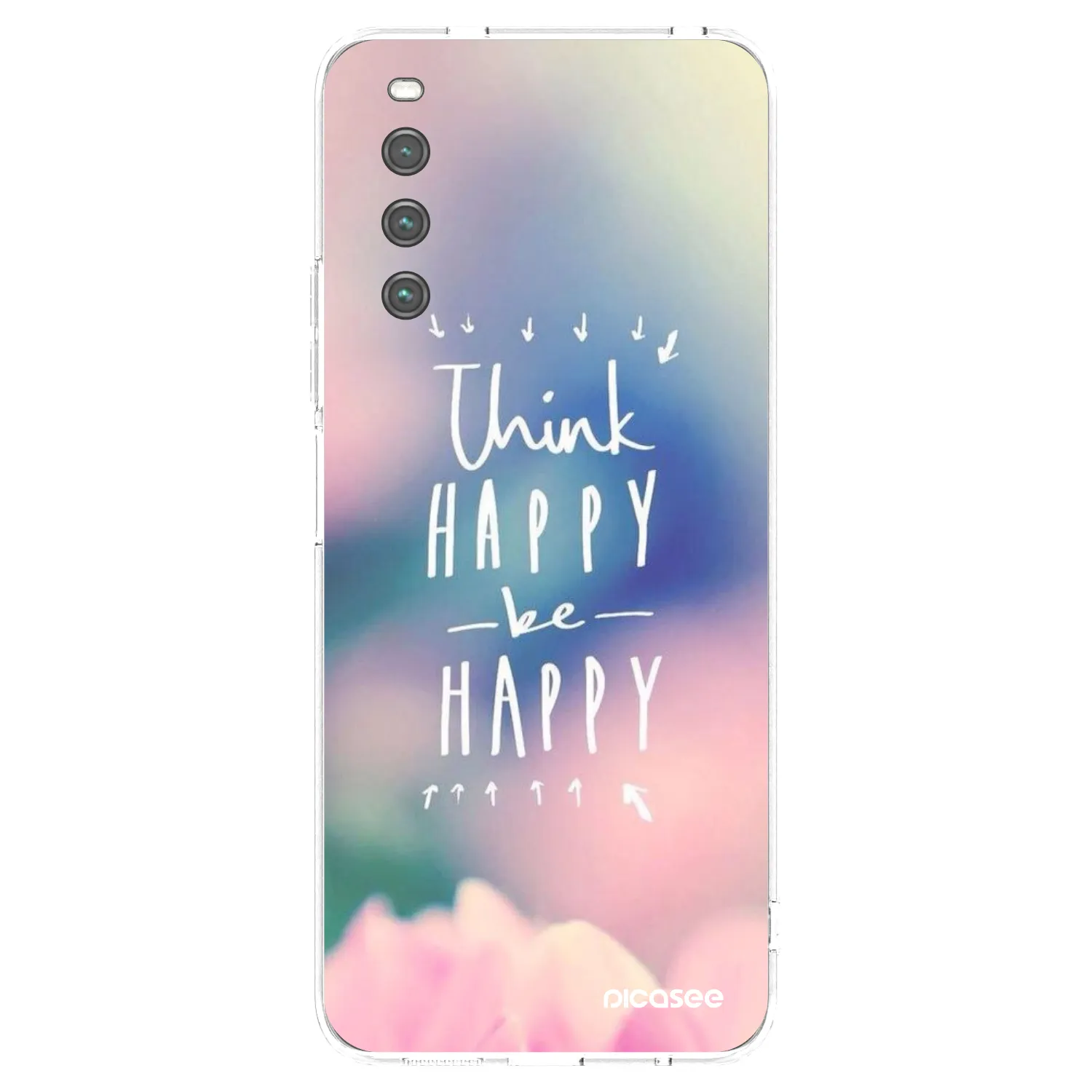 Picasee silikonska prozirna maskica za Sony Xperia 10 IV 5G - Think happy be happy
