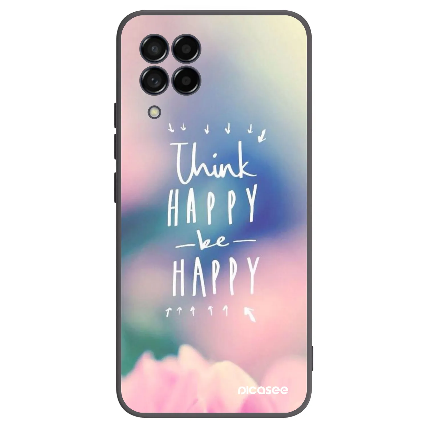 Picasee crna silikonska maskica za Samsung Galaxy M53 5G - Think happy be happy