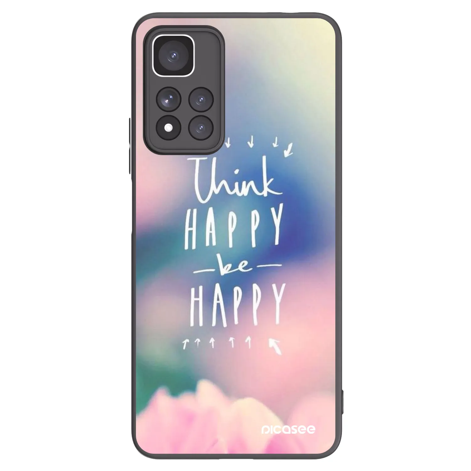 Picasee crna silikonska maskica za Xiaomi Redmi Note 11 Pro+ 5G - Think happy be happy