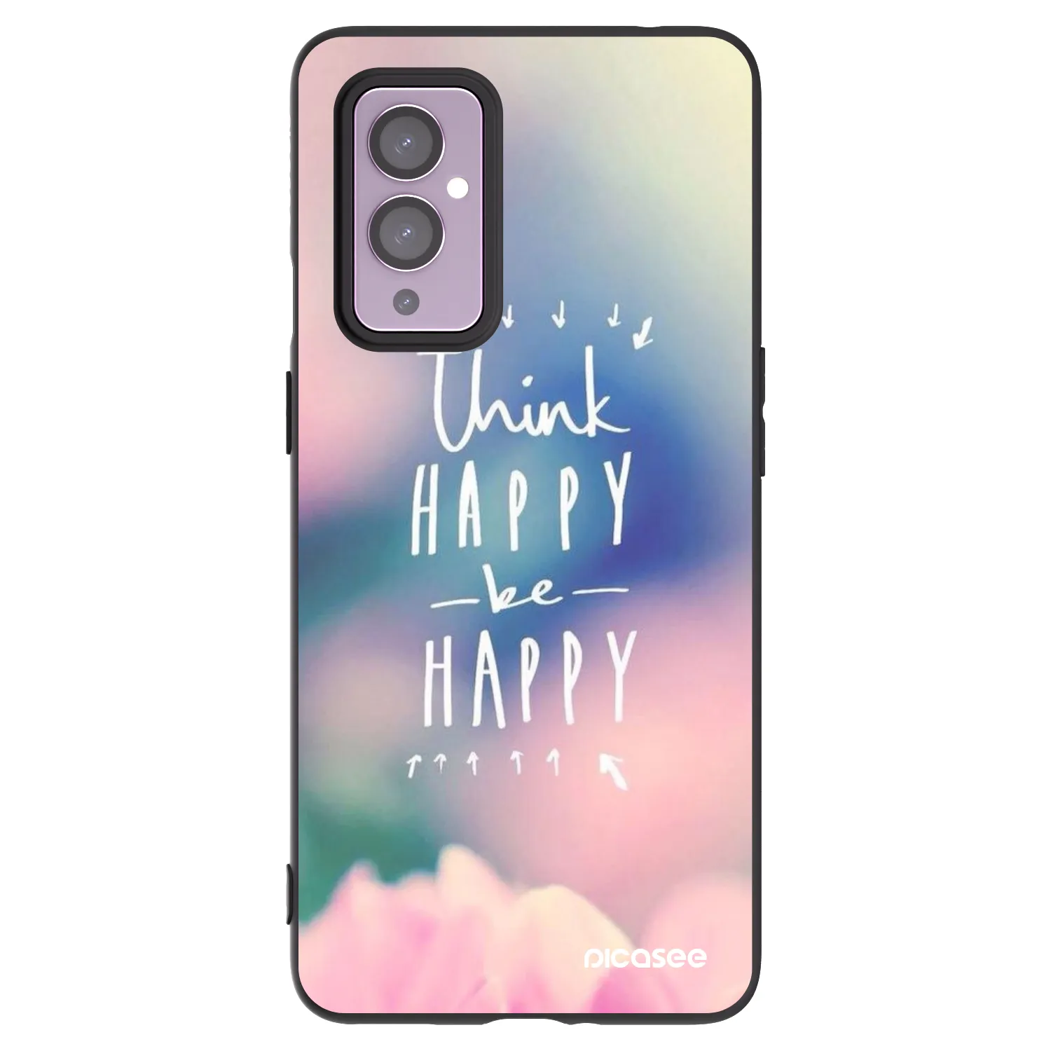 Picasee crna silikonska maskica za OnePlus 9 - Think happy be happy