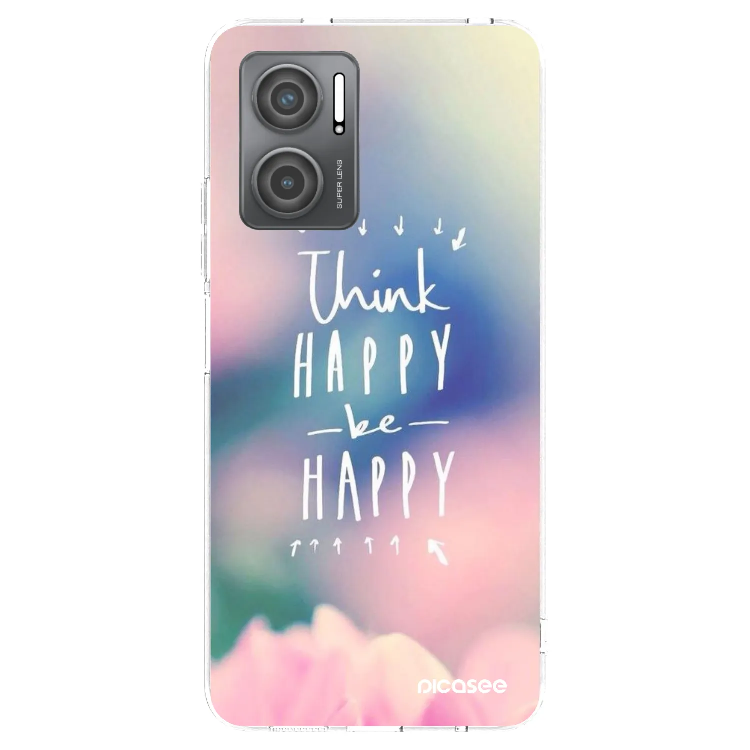 Picasee silikonska prozirna maskica za Xiaomi Redmi 10 5G - Think happy be happy