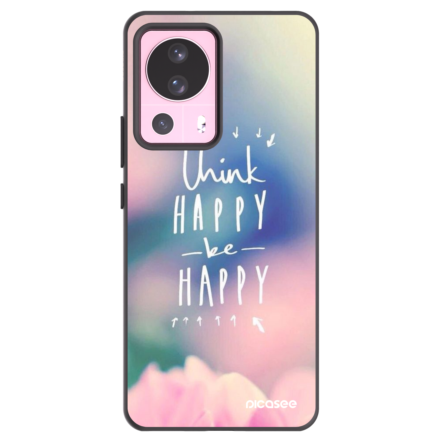 Picasee crna silikonska maskica za Xiaomi 13 Lite - Think happy be happy