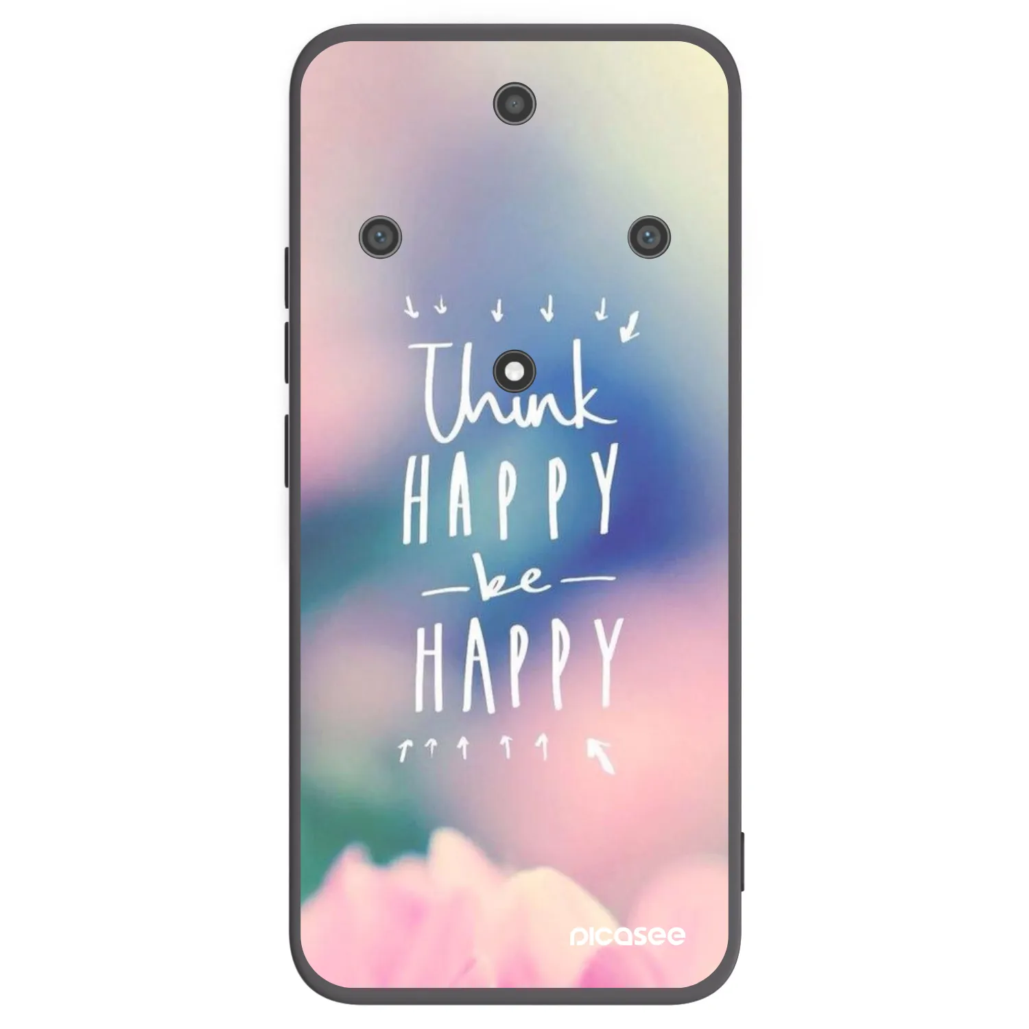 Picasee crna silikonska maskica za Honor Magic5 Lite 5G - Think happy be happy
