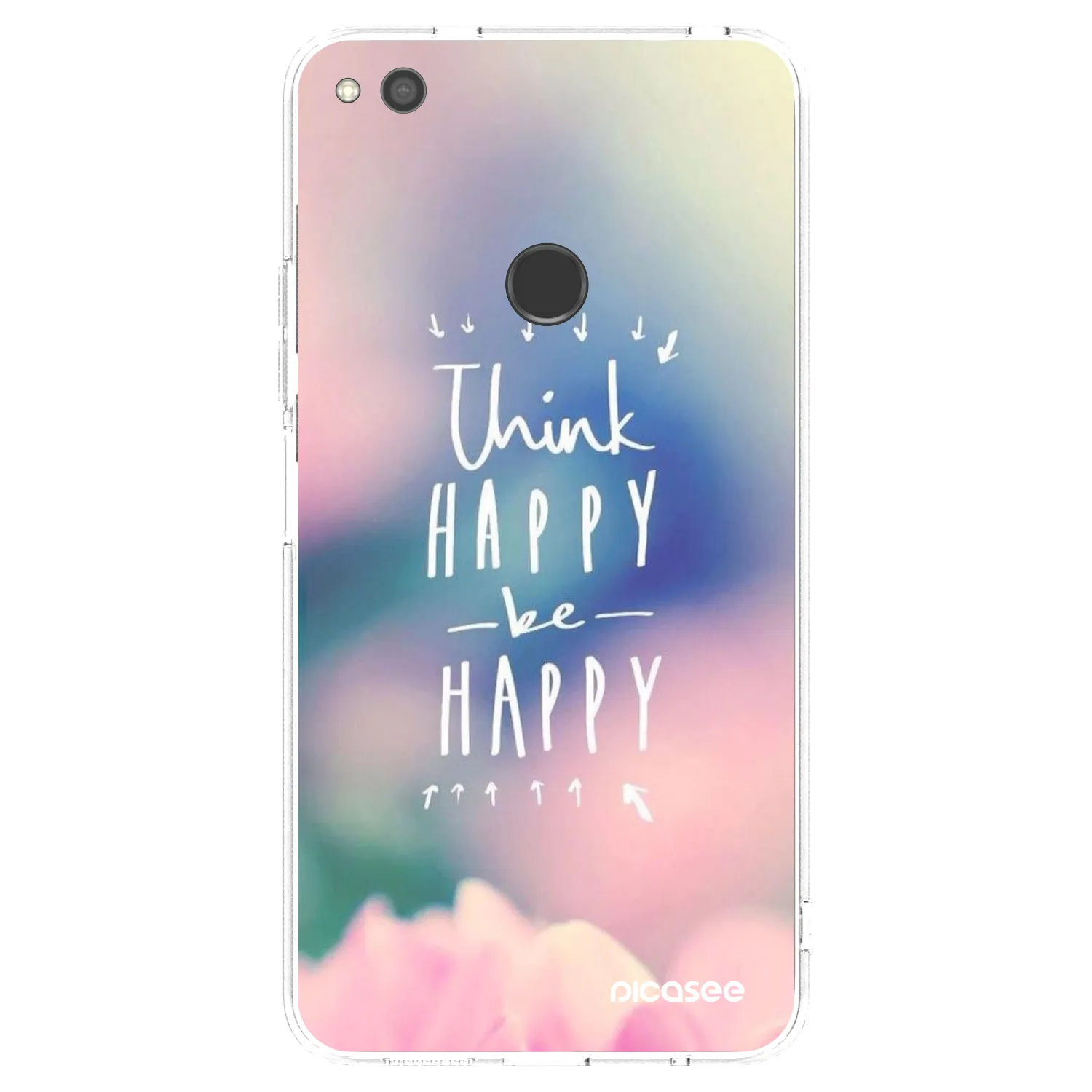 Picasee silikonska prozirna maskica za Huawei P9 Lite 2017 - Think happy be happy