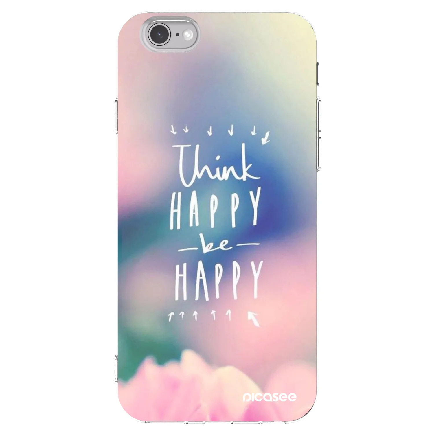 Picasee silikonska prozirna maskica za Apple iPhone 6/6S - Think happy be happy
