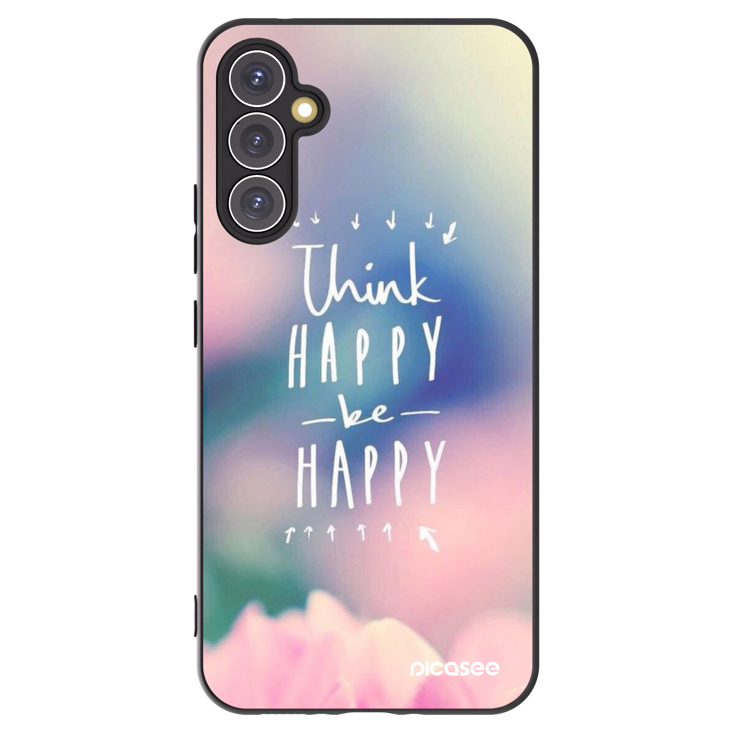 Picasee crna silikonska maskica za Samsung Galaxy A34 5G A346B - Think happy be happy