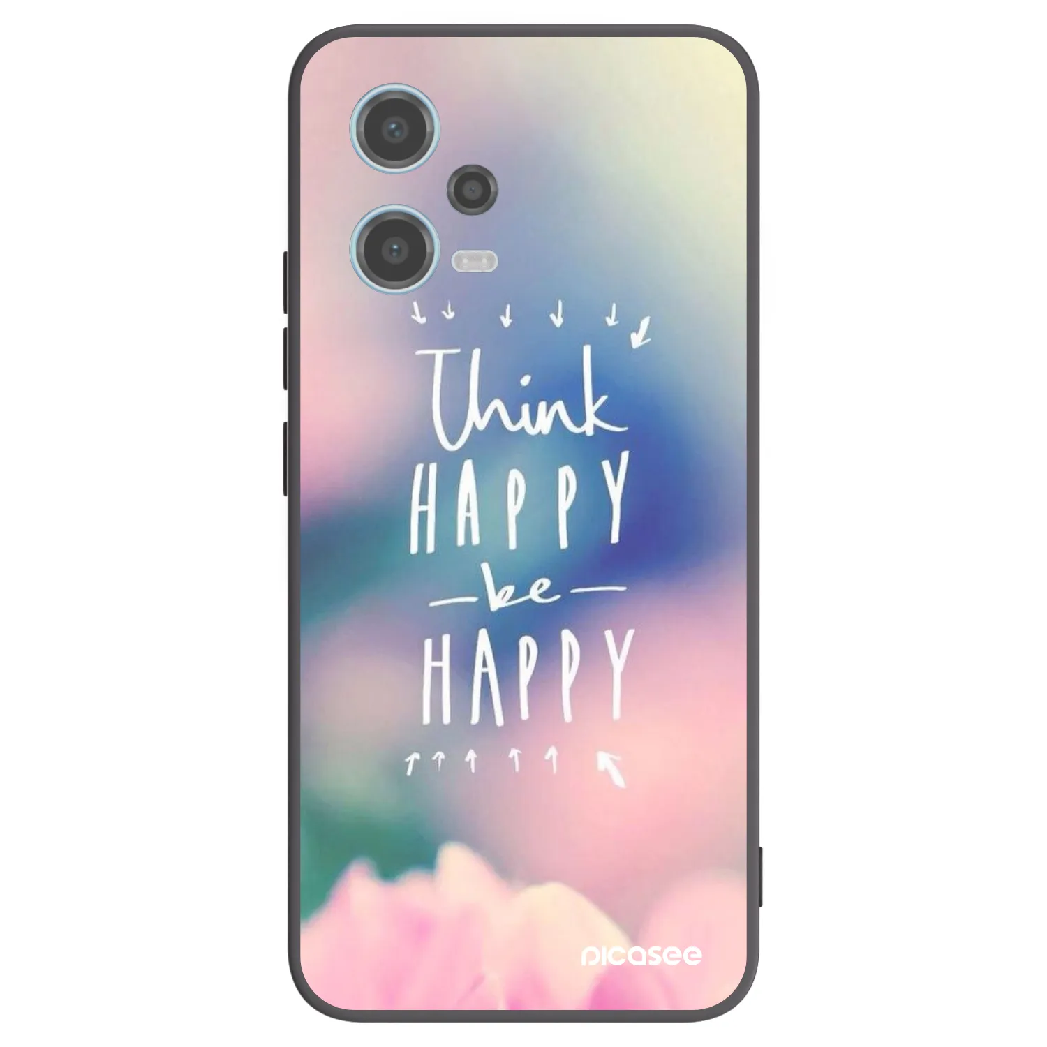 Picasee crna silikonska maskica za Xiaomi Redmi Note 12 5G - Think happy be happy