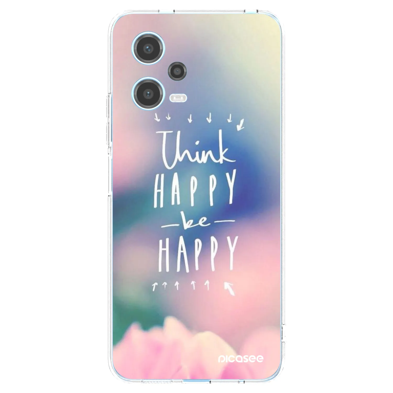 Picasee silikonska prozirna maskica za Xiaomi Redmi Note 12 5G - Think happy be happy