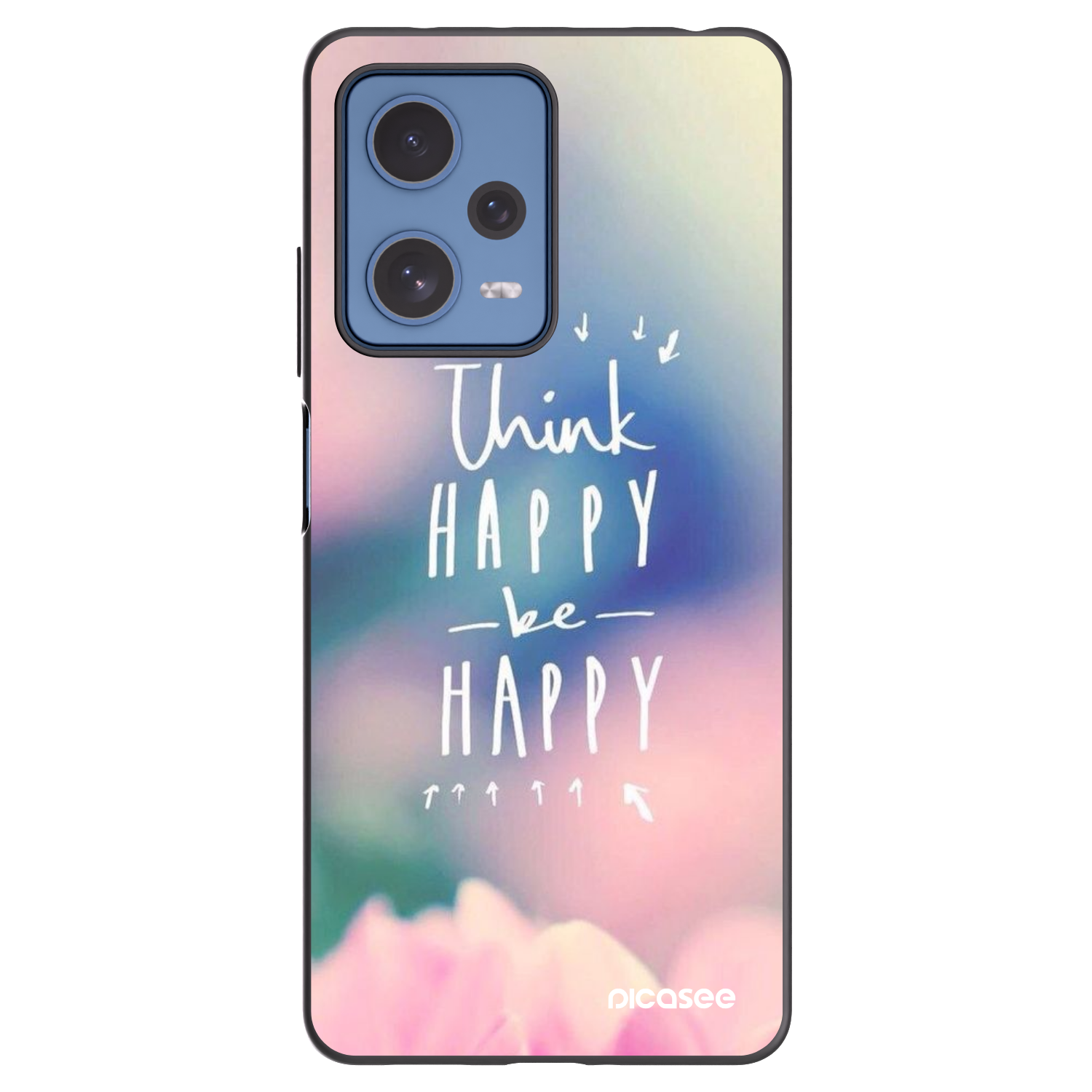 Picasee crna silikonska maskica za Xiaomi Redmi Note 12 Pro 5G - Think happy be happy
