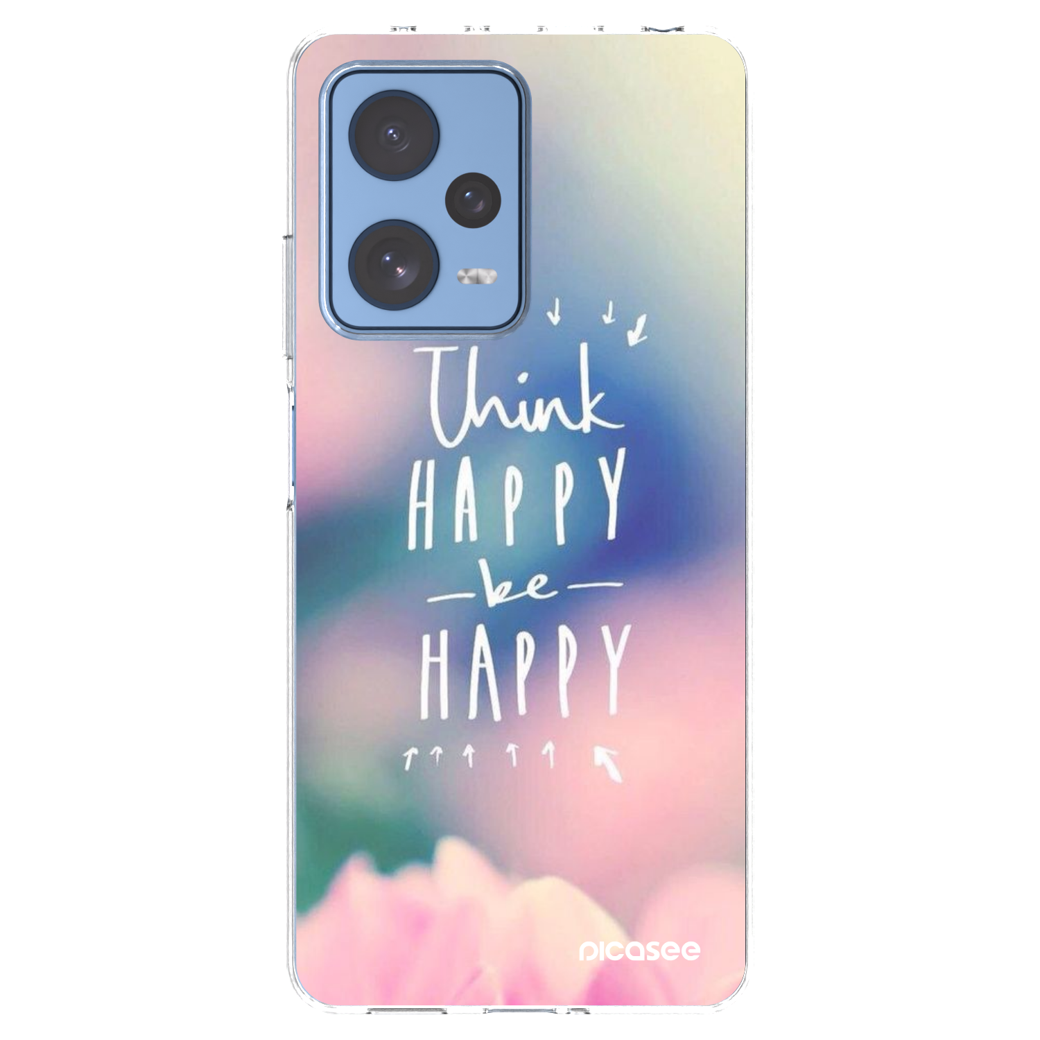 Picasee silikonska prozirna maskica za Xiaomi Redmi Note 12 Pro 5G - Think happy be happy