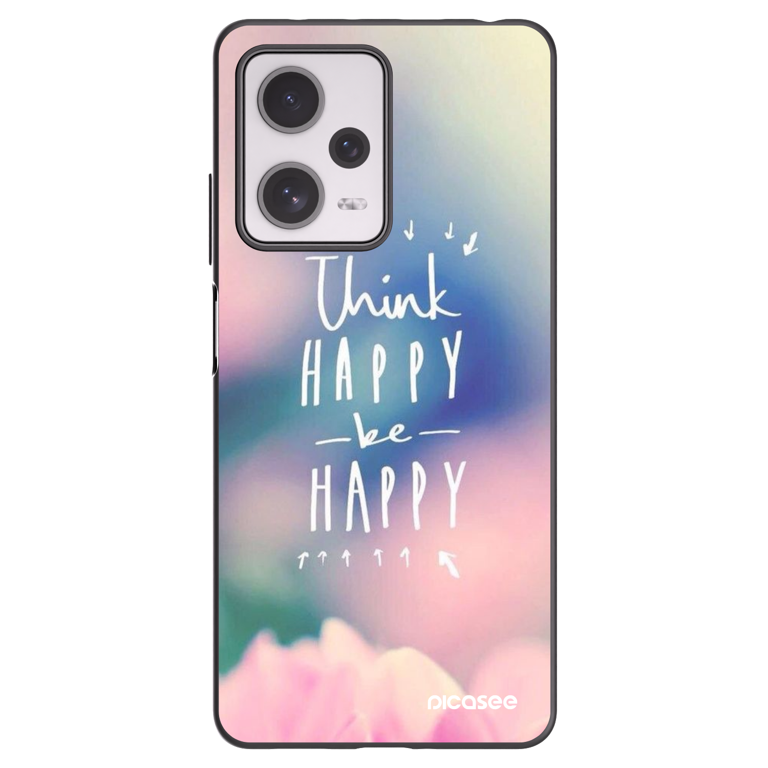 Picasee crna silikonska maskica za Xiaomi Redmi Note 12 Pro+ 5G - Think happy be happy
