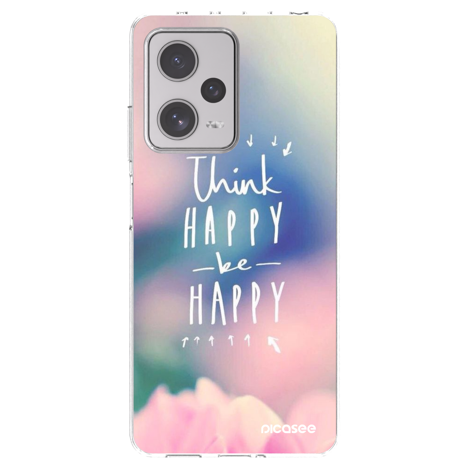 Picasee silikonska prozirna maskica za Xiaomi Redmi Note 12 Pro+ 5G - Think happy be happy