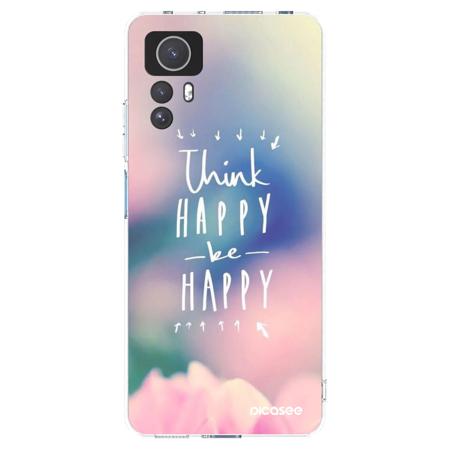 Picasee silikonska prozirna maskica za Xiaomi Redmi Note 12S - Think happy be happy