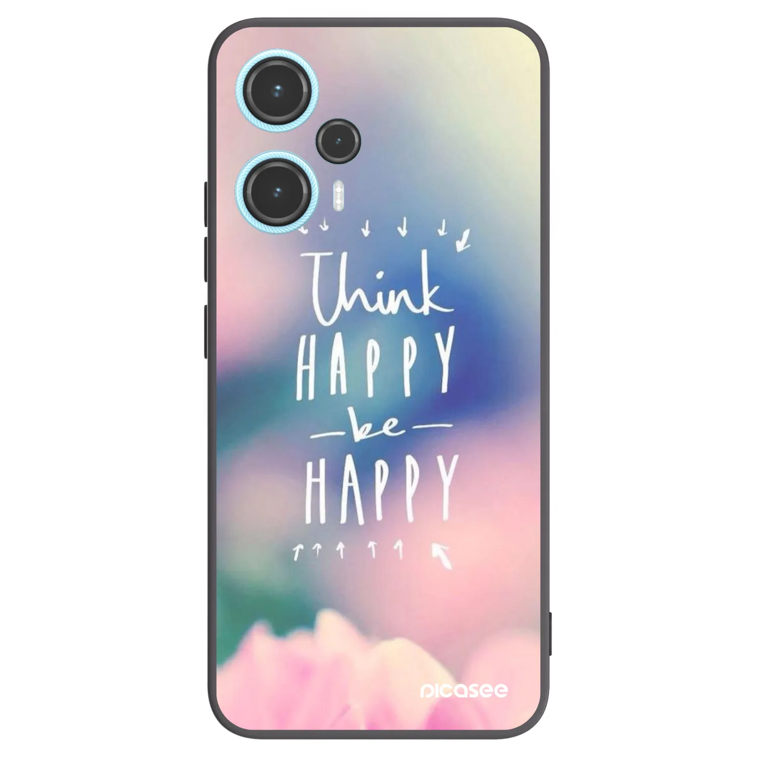 Picasee crna silikonska maskica za Xiaomi Poco F5 - Think happy be happy
