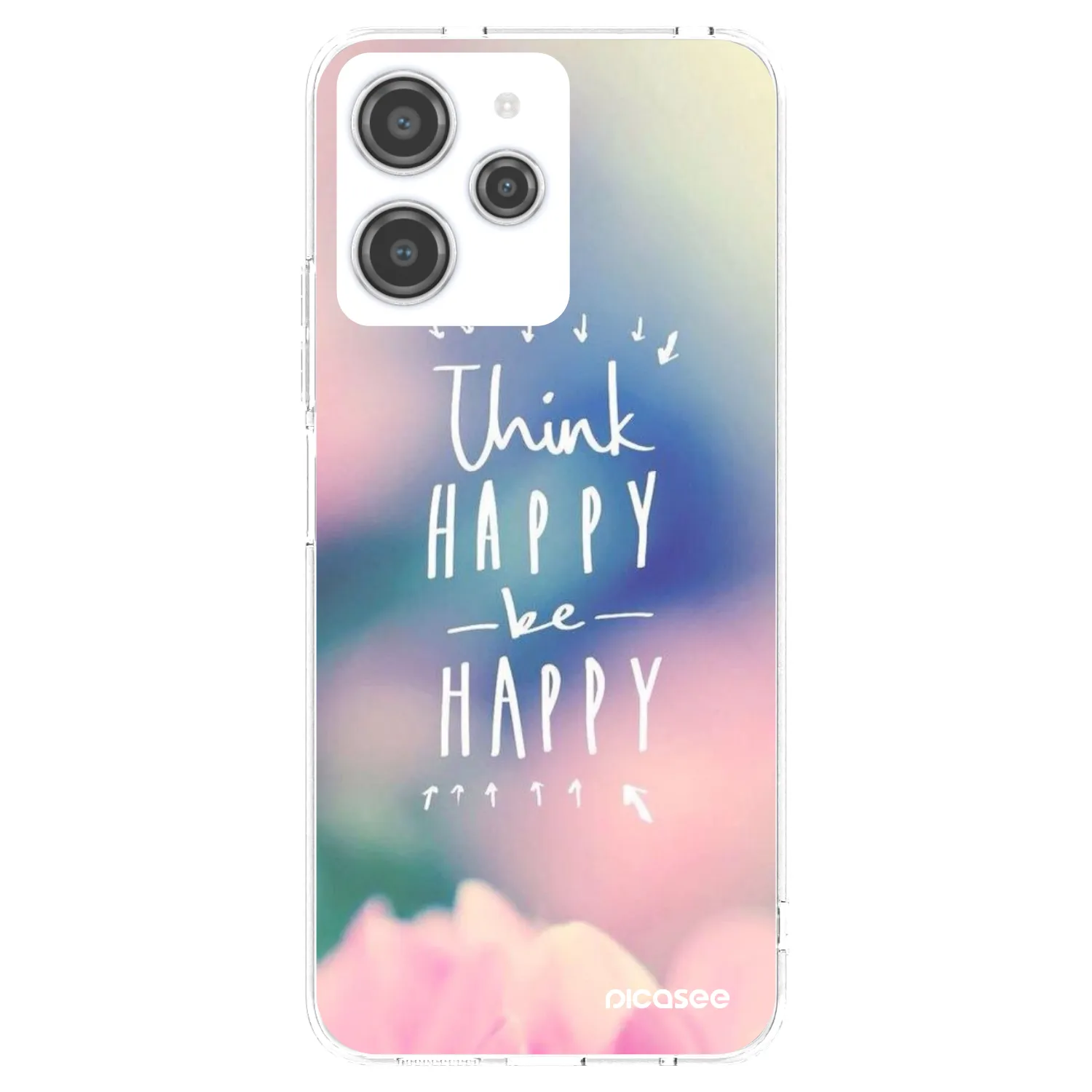 Picasee silikonska prozirna maskica za Xiaomi Redmi 12 4G - Think happy be happy