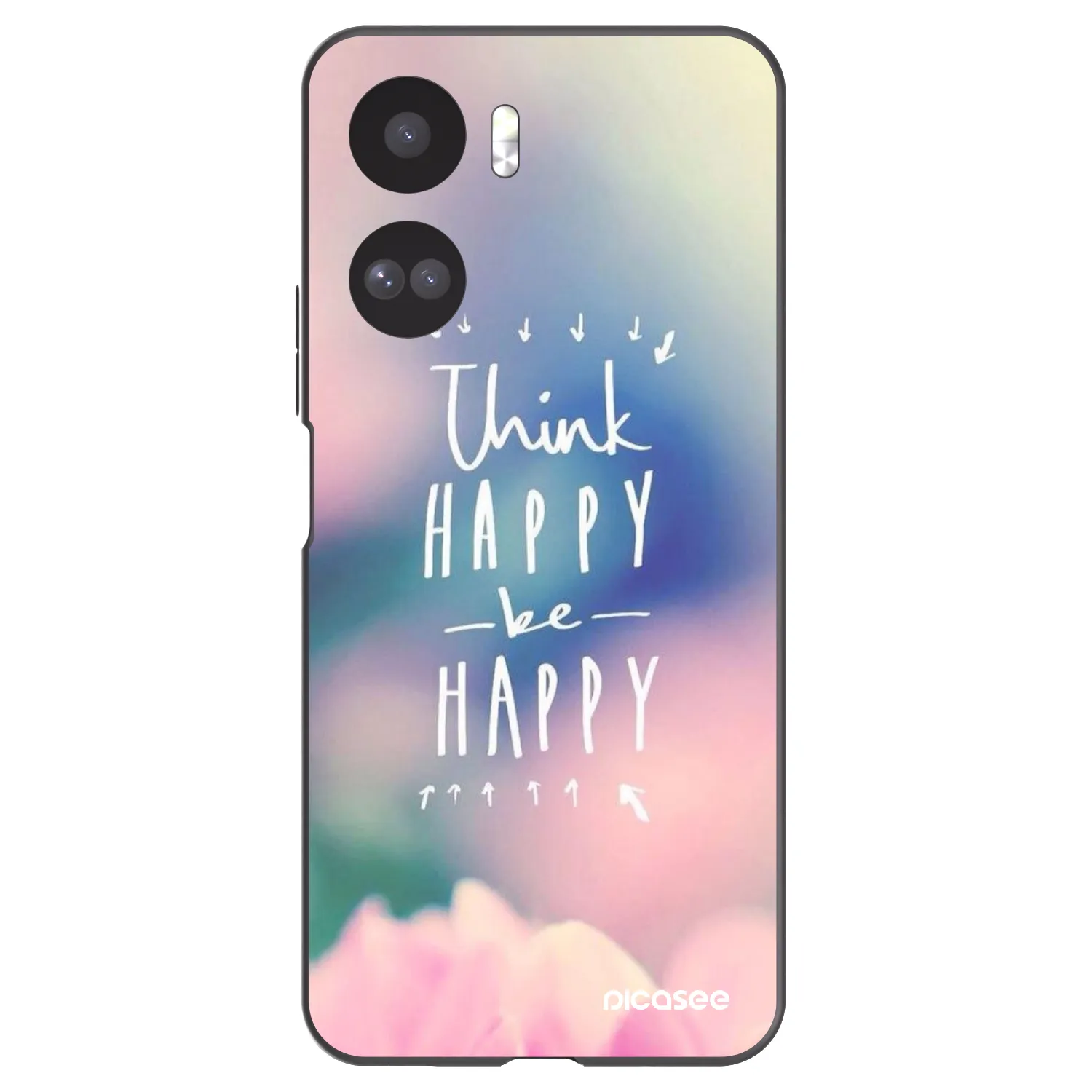 Picasee crna silikonska maskica za Honor 90 Lite 5G - Think happy be happy