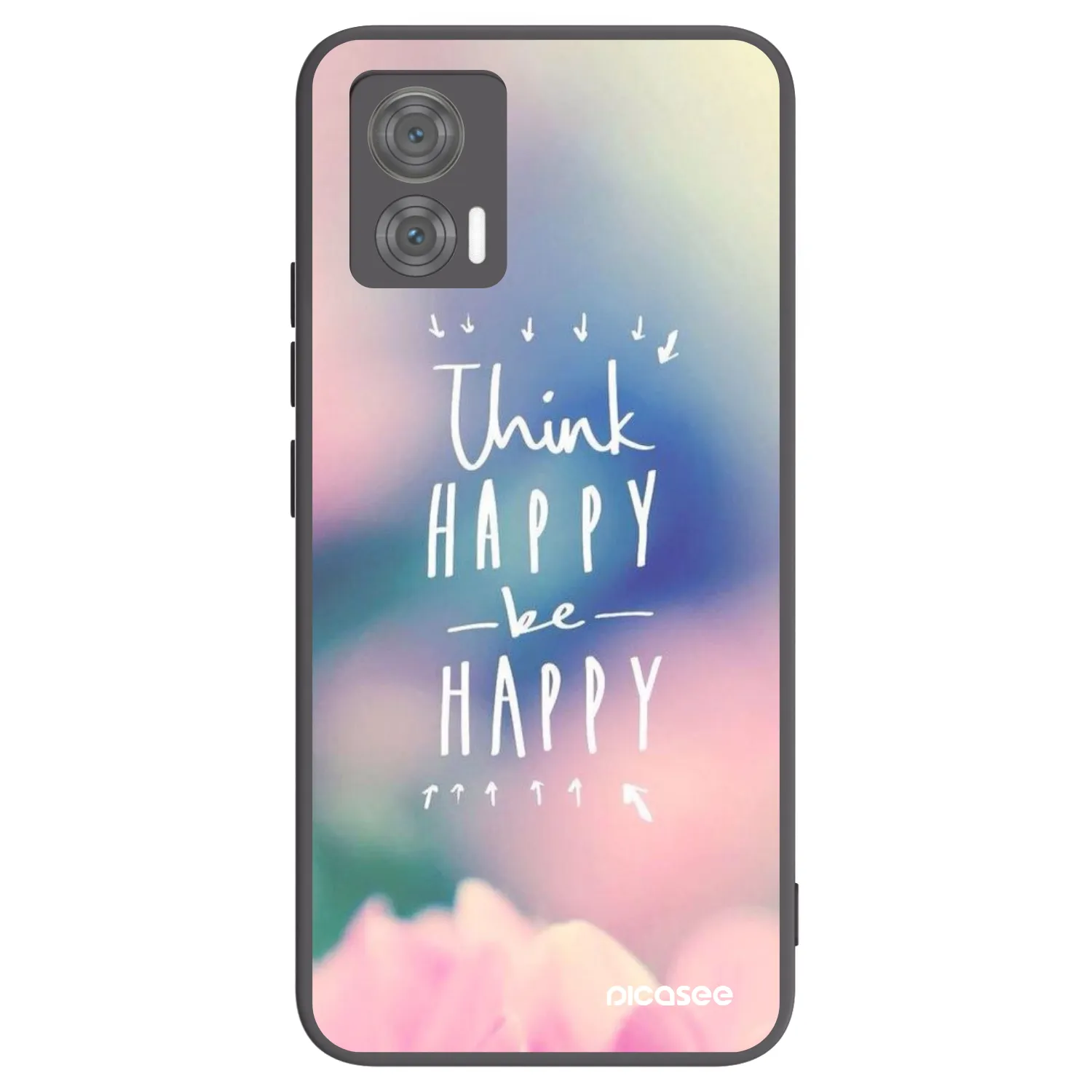 Picasee crna silikonska maskica za Motorola Edge 30 Neo - Think happy be happy
