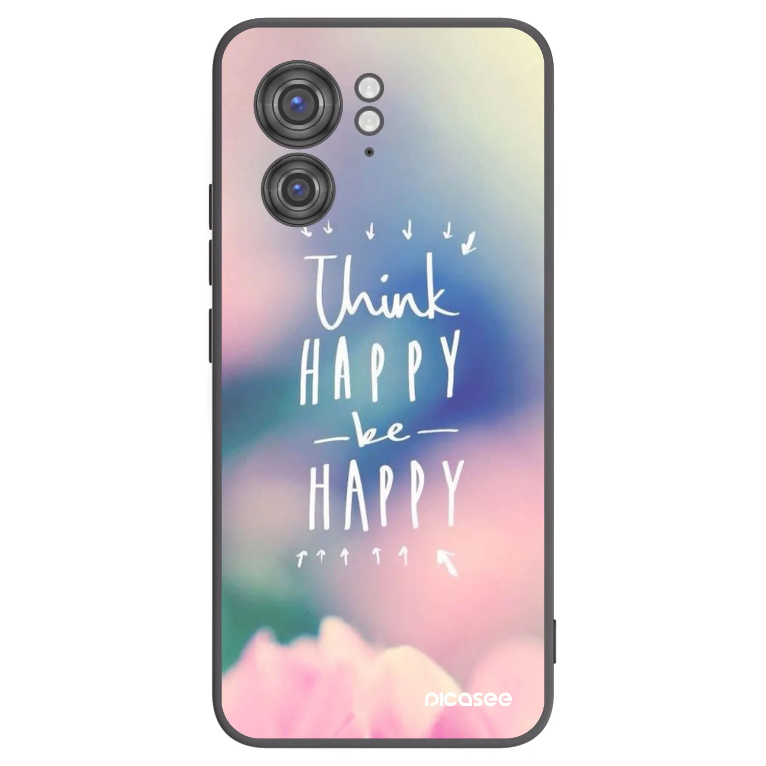 Picasee crna silikonska maskica za Motorola Edge 40 - Think happy be happy