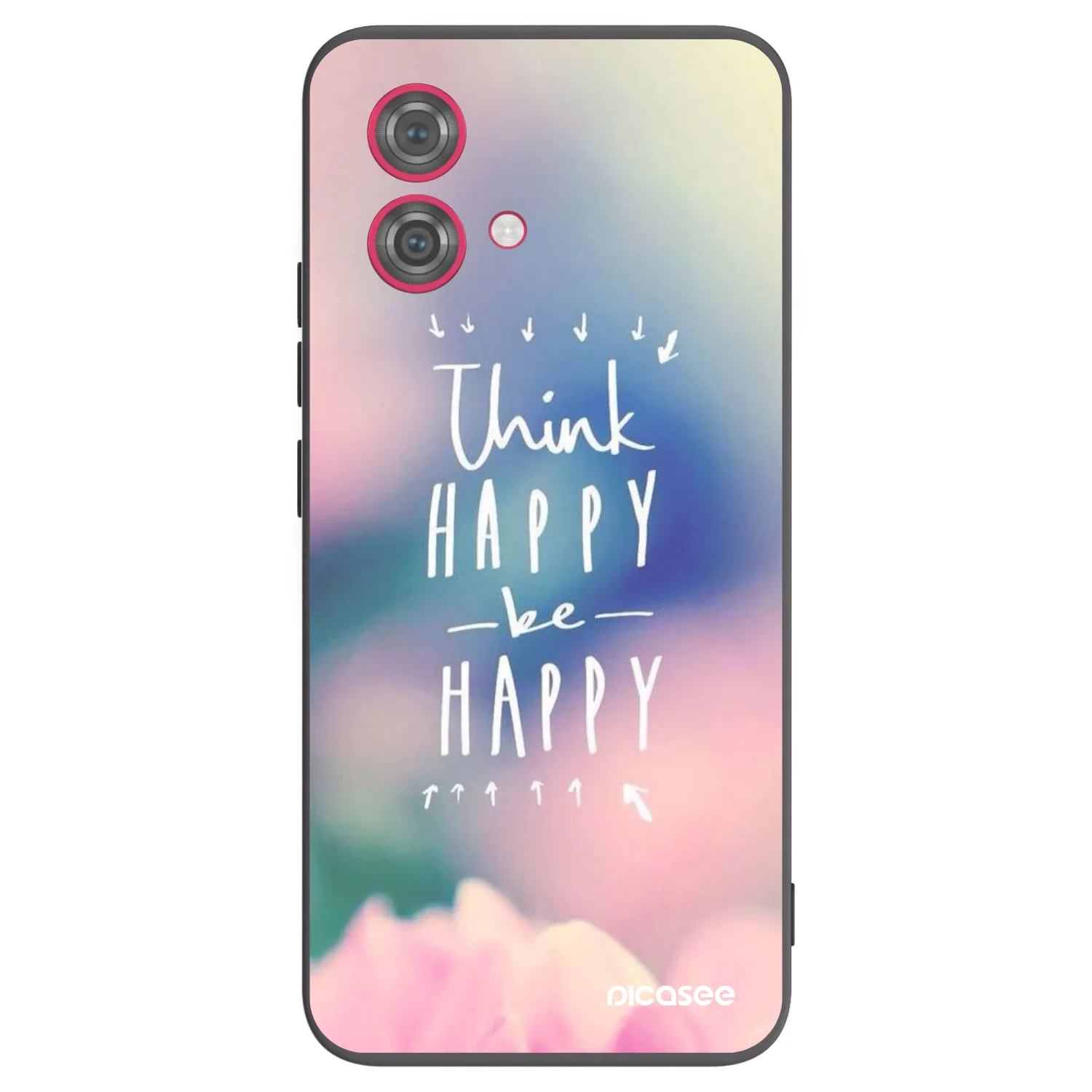 Picasee crna silikonska maskica za Motorola Moto G84 5G - Think happy be happy