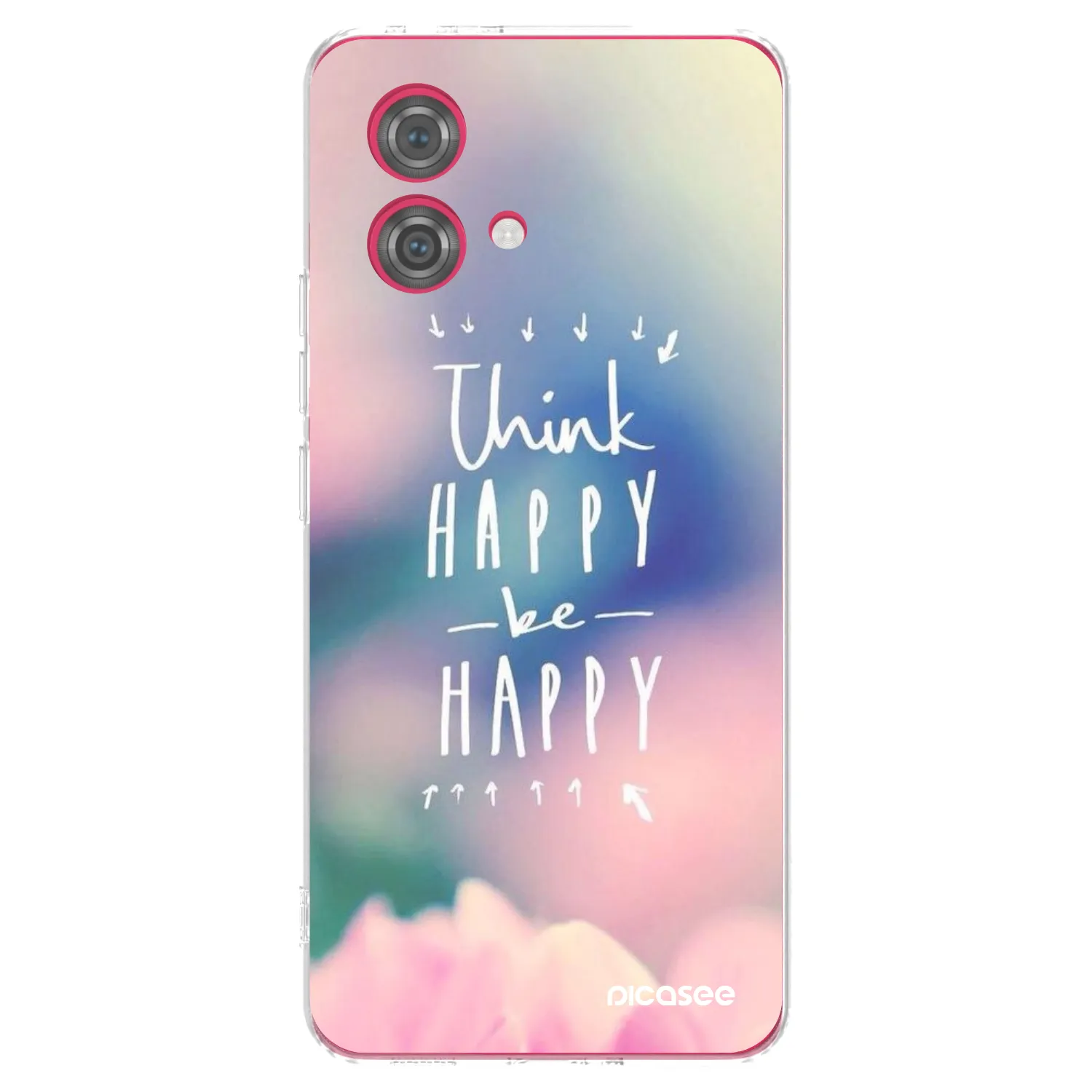 Picasee silikonska prozirna maskica za Motorola Moto G84 5G - Think happy be happy