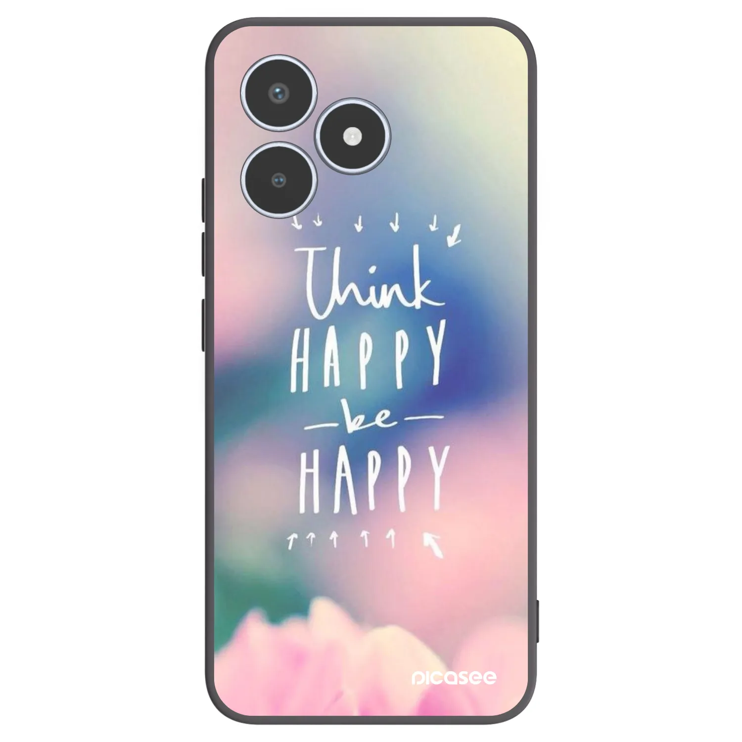 Picasee crna silikonska maskica za Realme C53 - Think happy be happy