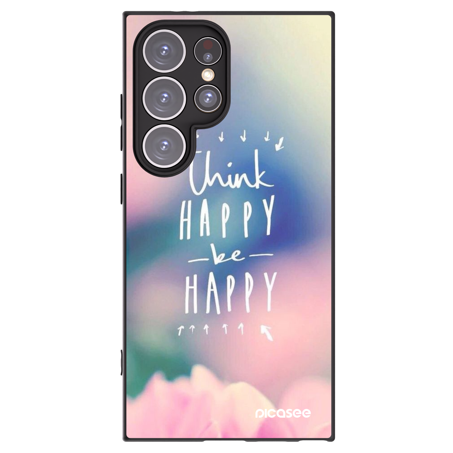 Picasee crna silikonska maskica za Samsung Galaxy S24 Ultra S928B 5G - Think happy be happy