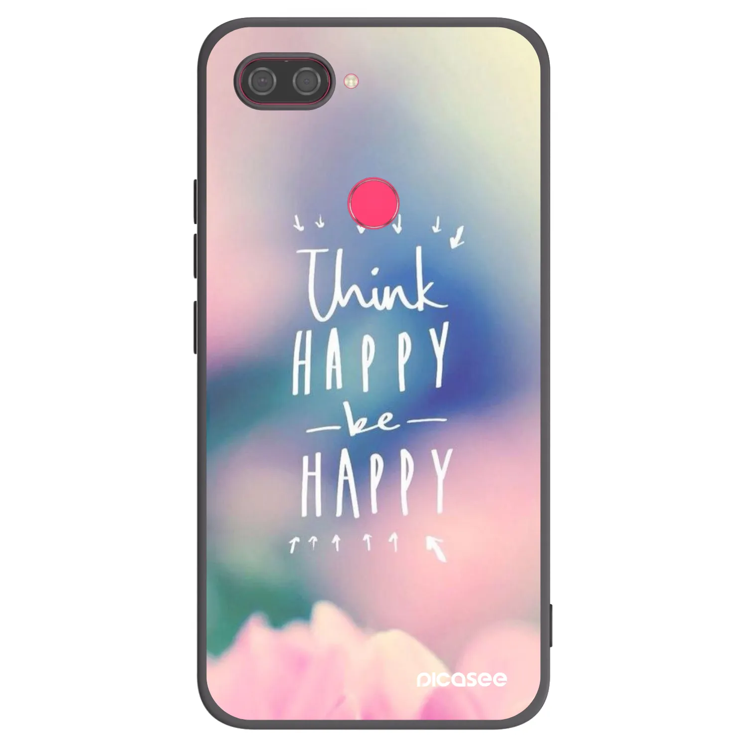 Picasee crna silikonska maskica za Xiaomi Mi 8 Lite - Think happy be happy