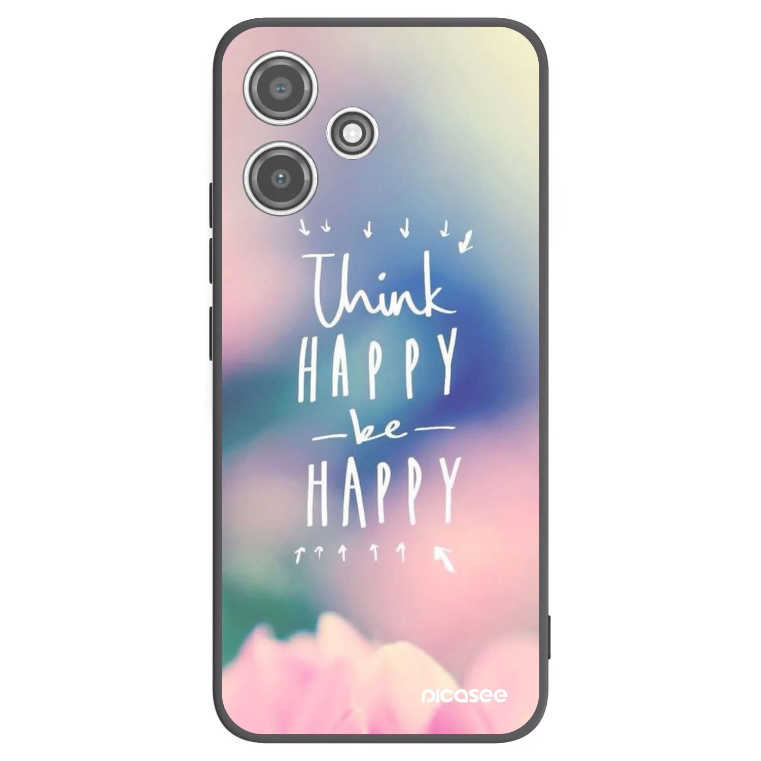Picasee crna silikonska maskica za Xiaomi Redmi 12 5G - Think happy be happy