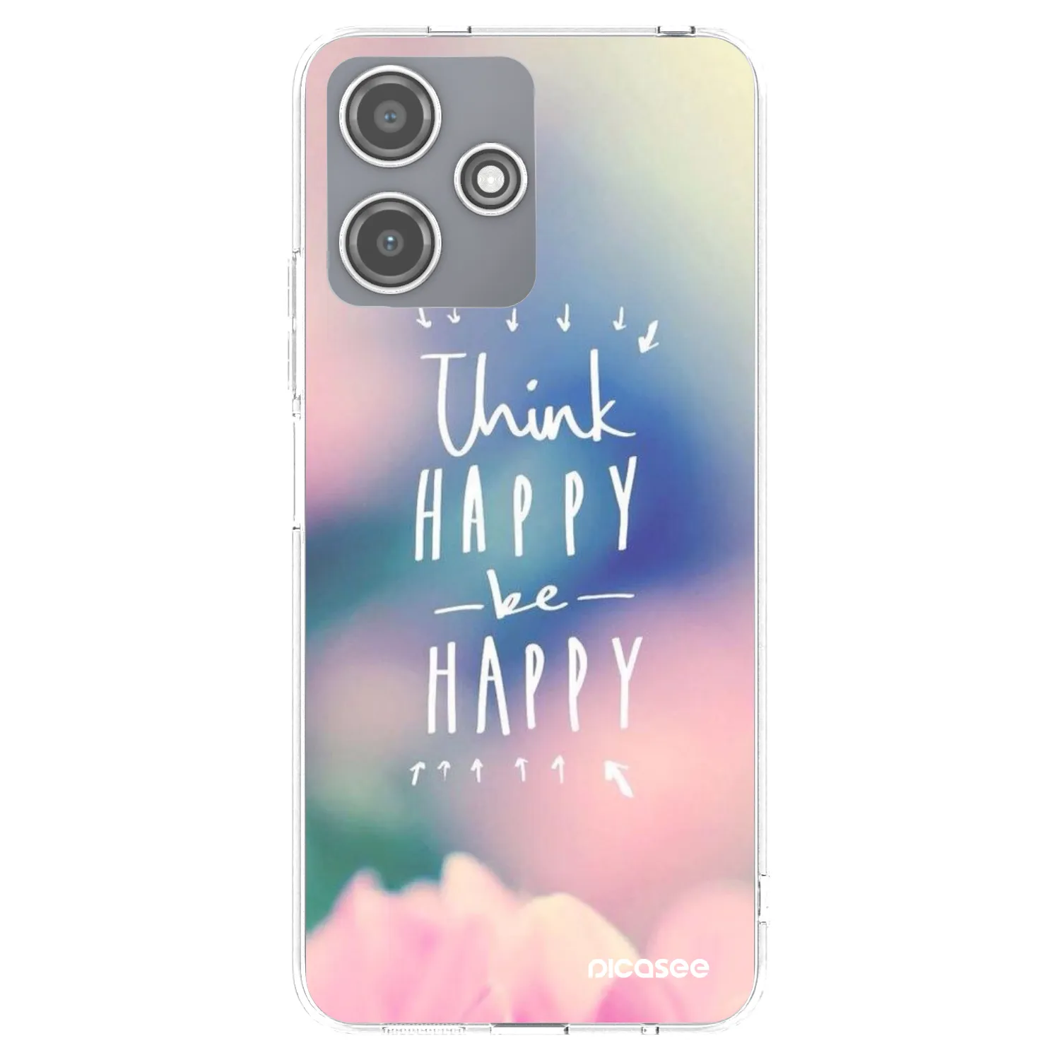 Picasee silikonska prozirna maskica za Xiaomi Redmi 12 5G - Think happy be happy