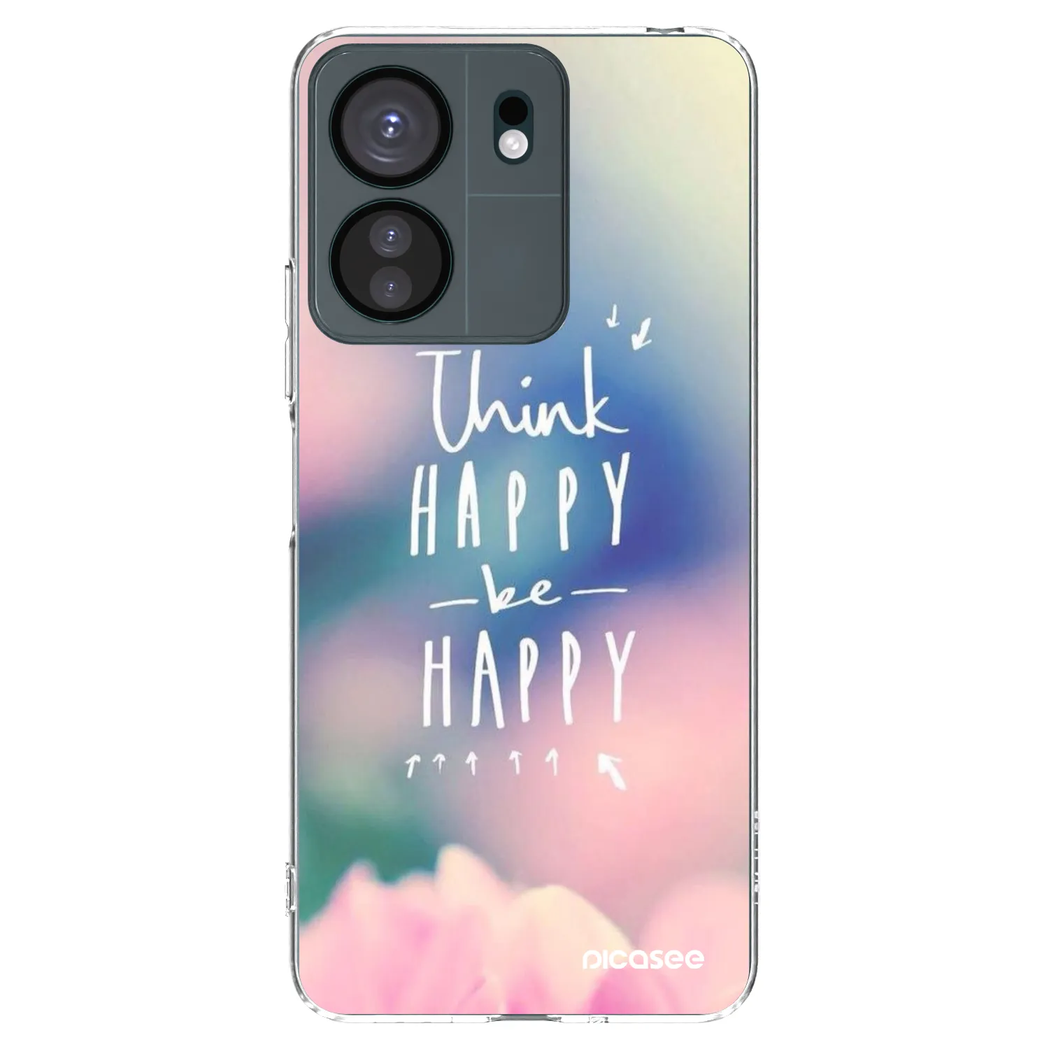 Picasee silikonska prozirna maskica za Xiaomi Redmi 13C 4G - Think happy be happy