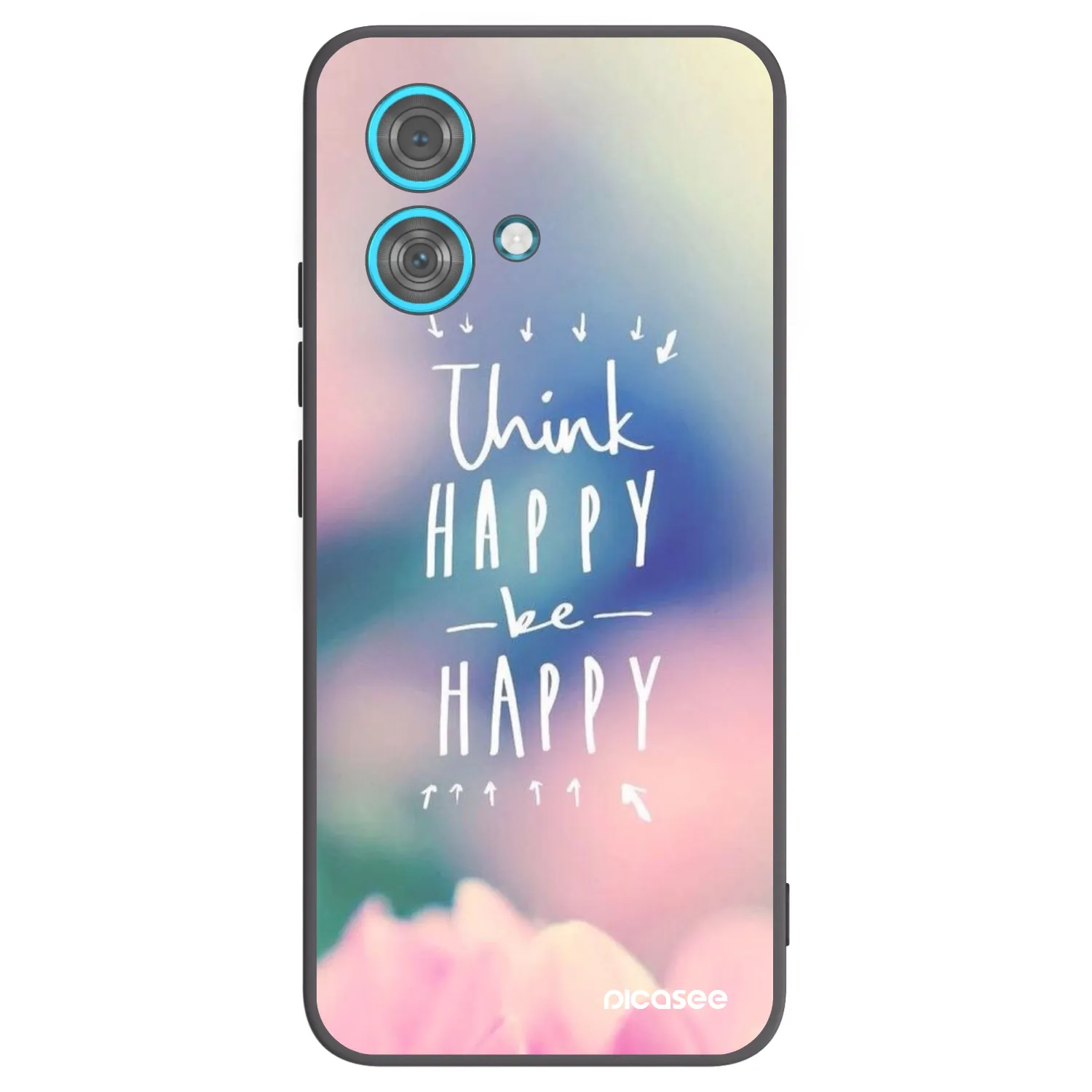Picasee crna silikonska maskica za Motorola Edge 40 Neo - Think happy be happy