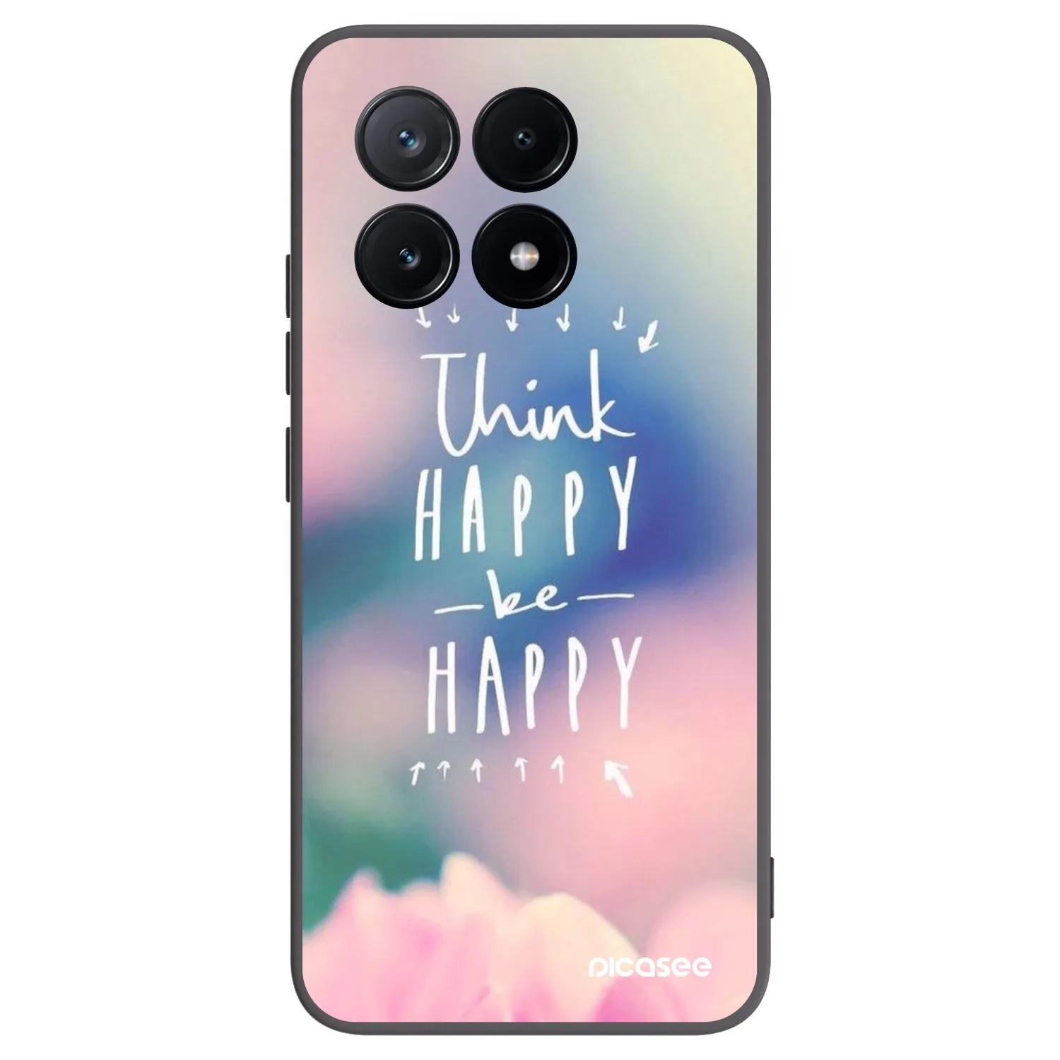 Picasee crna silikonska maskica za Xiaomi Poco X6 Pro - Think happy be happy