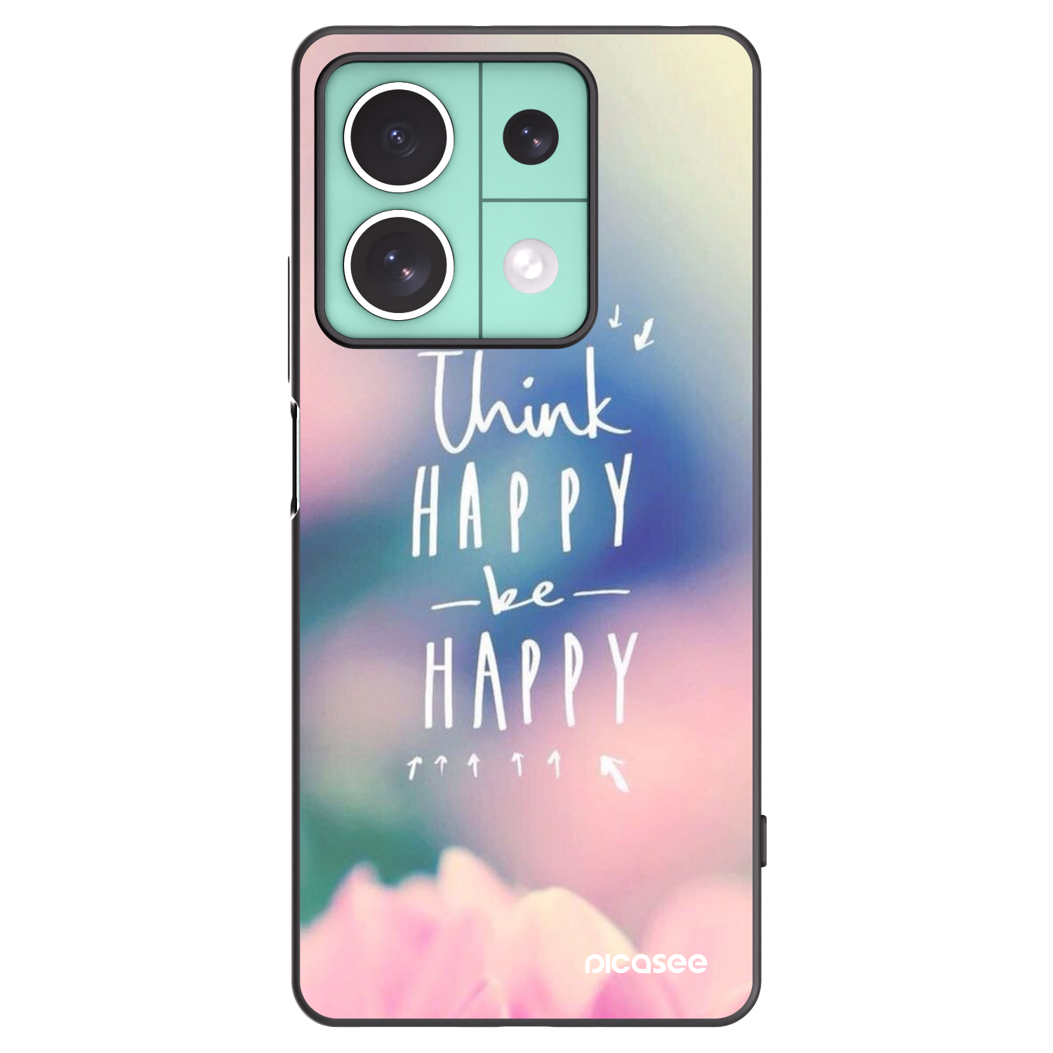 Picasee crna silikonska maskica za Xiaomi Redmi Note 13 5G - Think happy be happy