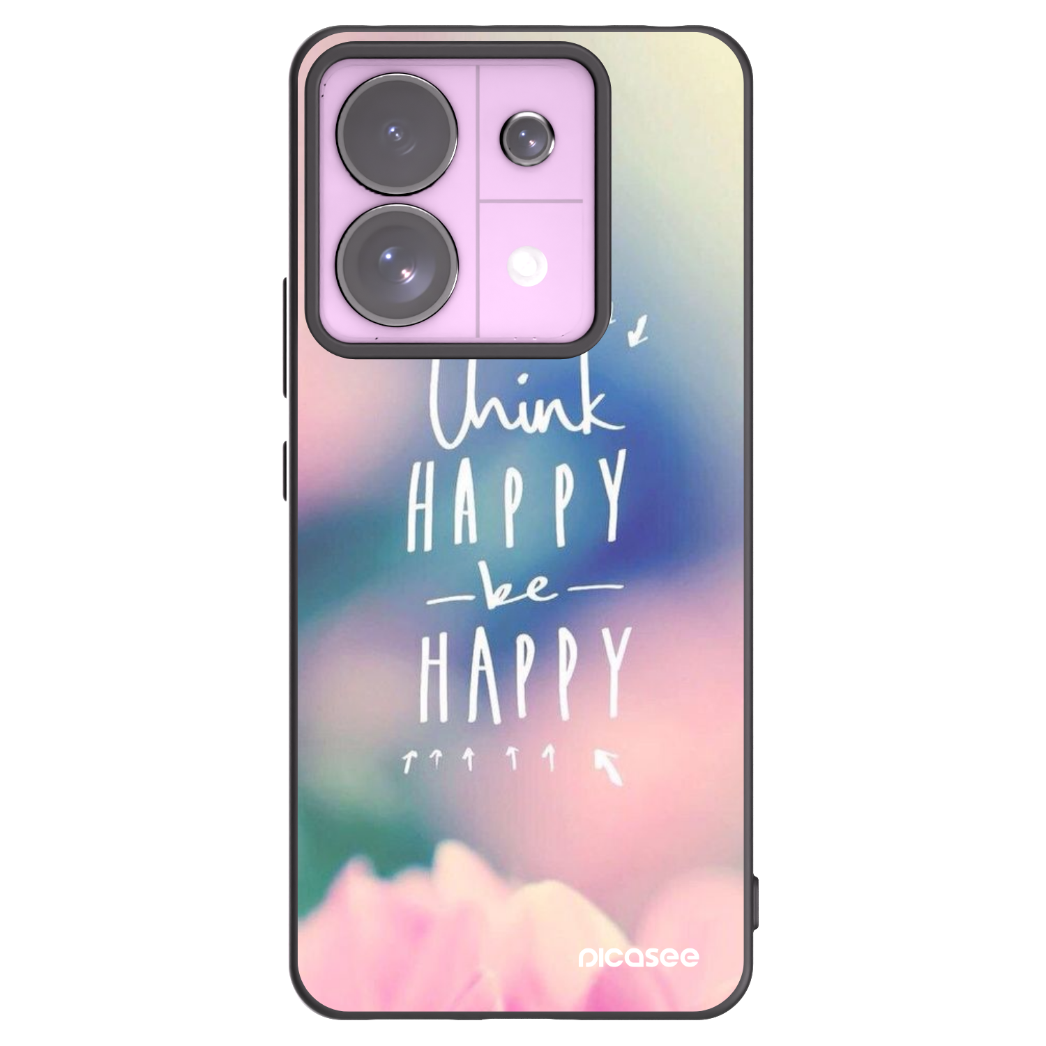 Picasee crna silikonska maskica za Xiaomi Redmi Note 13 Pro 5G - Think happy be happy