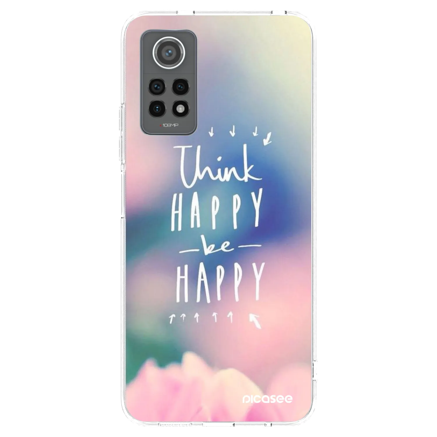 Picasee silikonska prozirna maskica za Xiaomi Redmi Note 12 Pro 4G - Think happy be happy