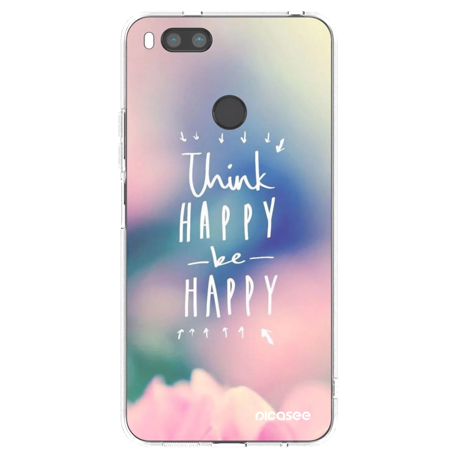 Picasee silikonska prozirna maskica za Xiaomi Mi A1 Global - Think happy be happy