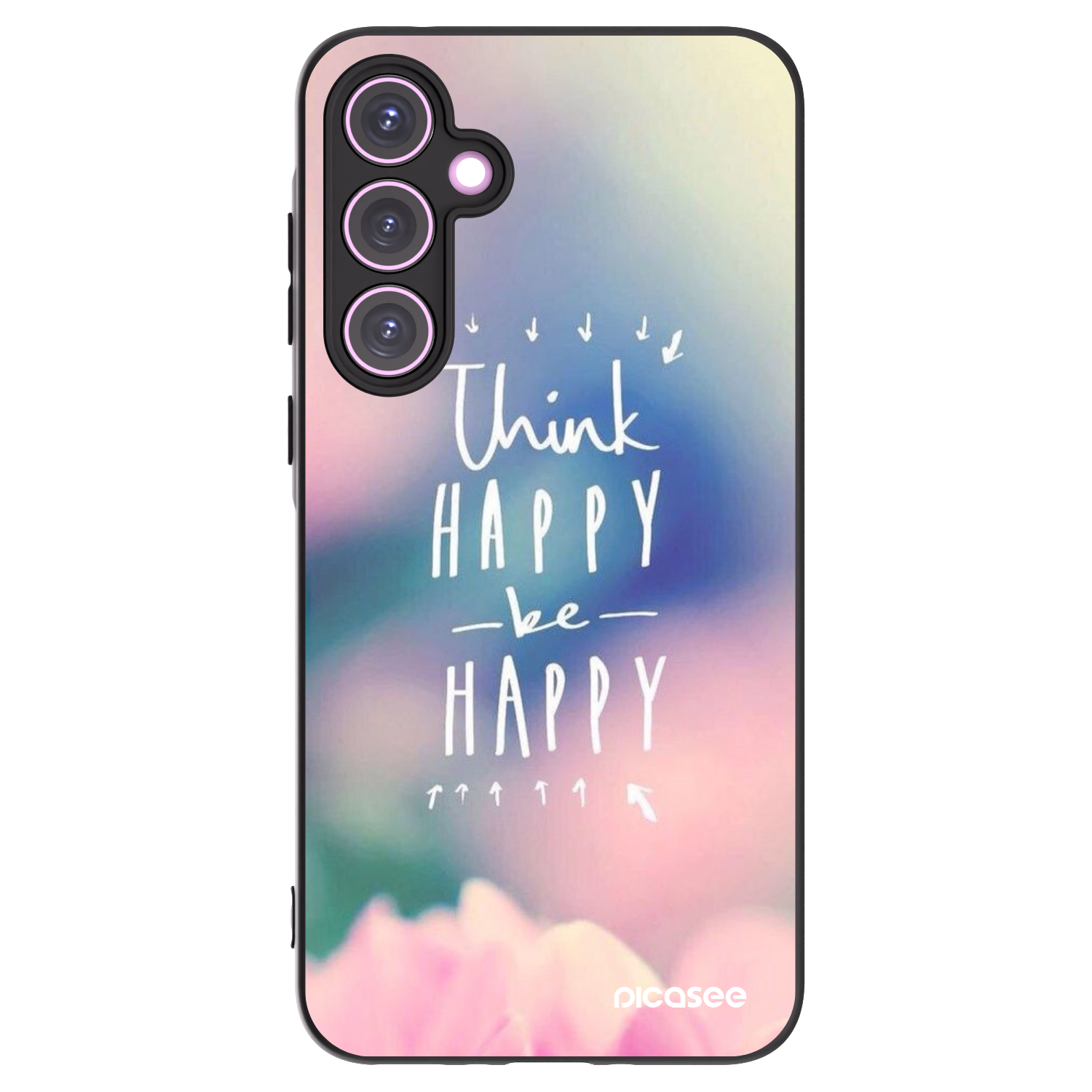 Picasee crna silikonska maskica za Samsung Galaxy A35 5G A356B - Think happy be happy