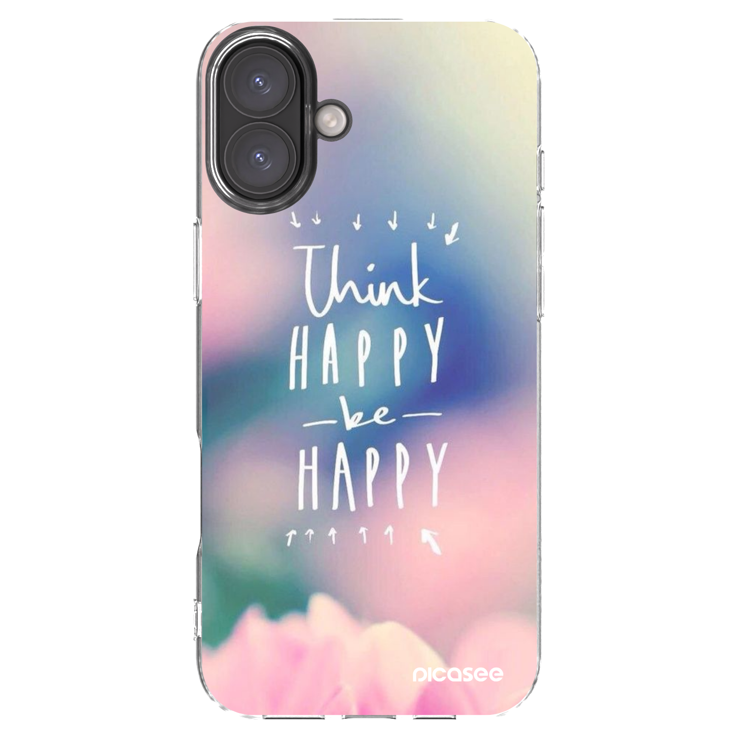 Picasee silikonska prozirna maskica za Apple iPhone 16 Plus - Think happy be happy