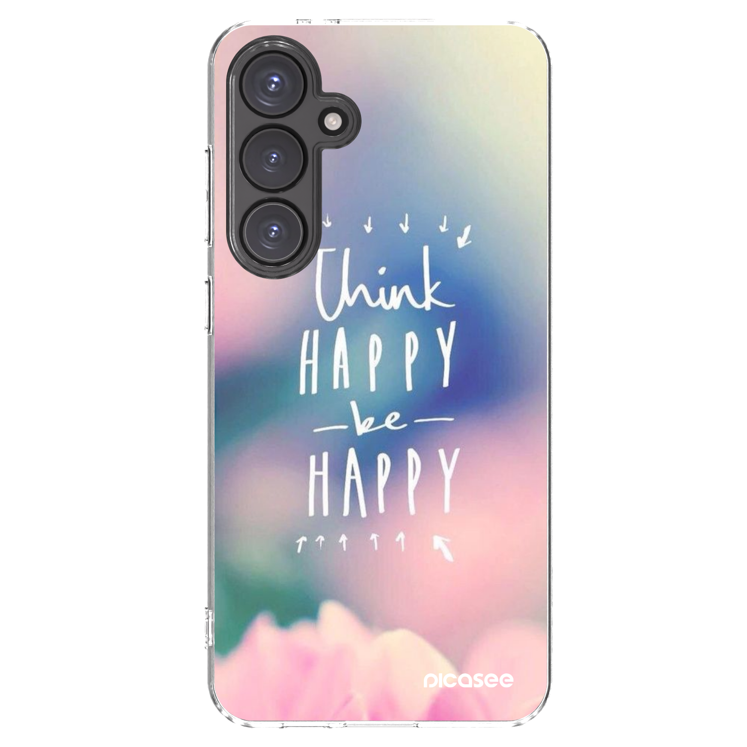 Picasee silikonska prozirna maskica za Samsung Galaxy S24 FE S721B - Think happy be happy