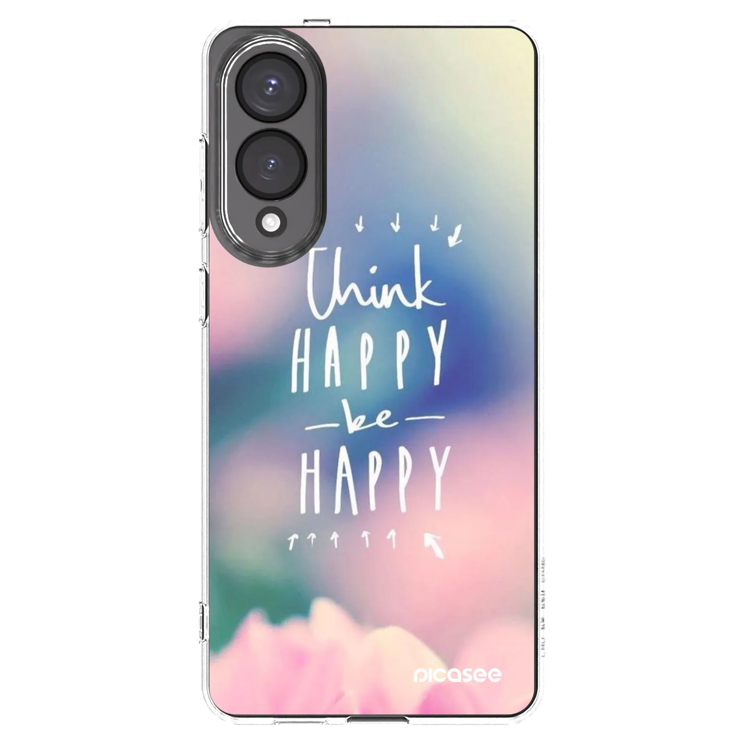 Picasee silikonska prozirna maskica za Samsung Galaxy S25 Edge 5G - Think happy be happy