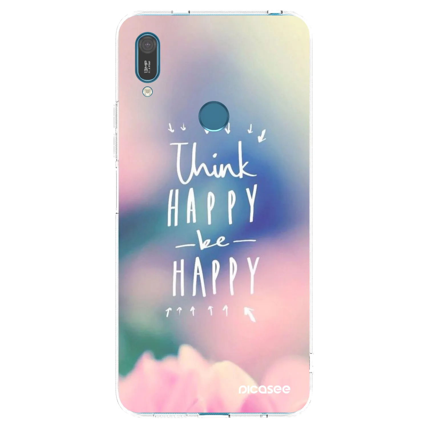 Picasee silikonska prozirna maskica za Huawei Y7 2019 - Think happy be happy