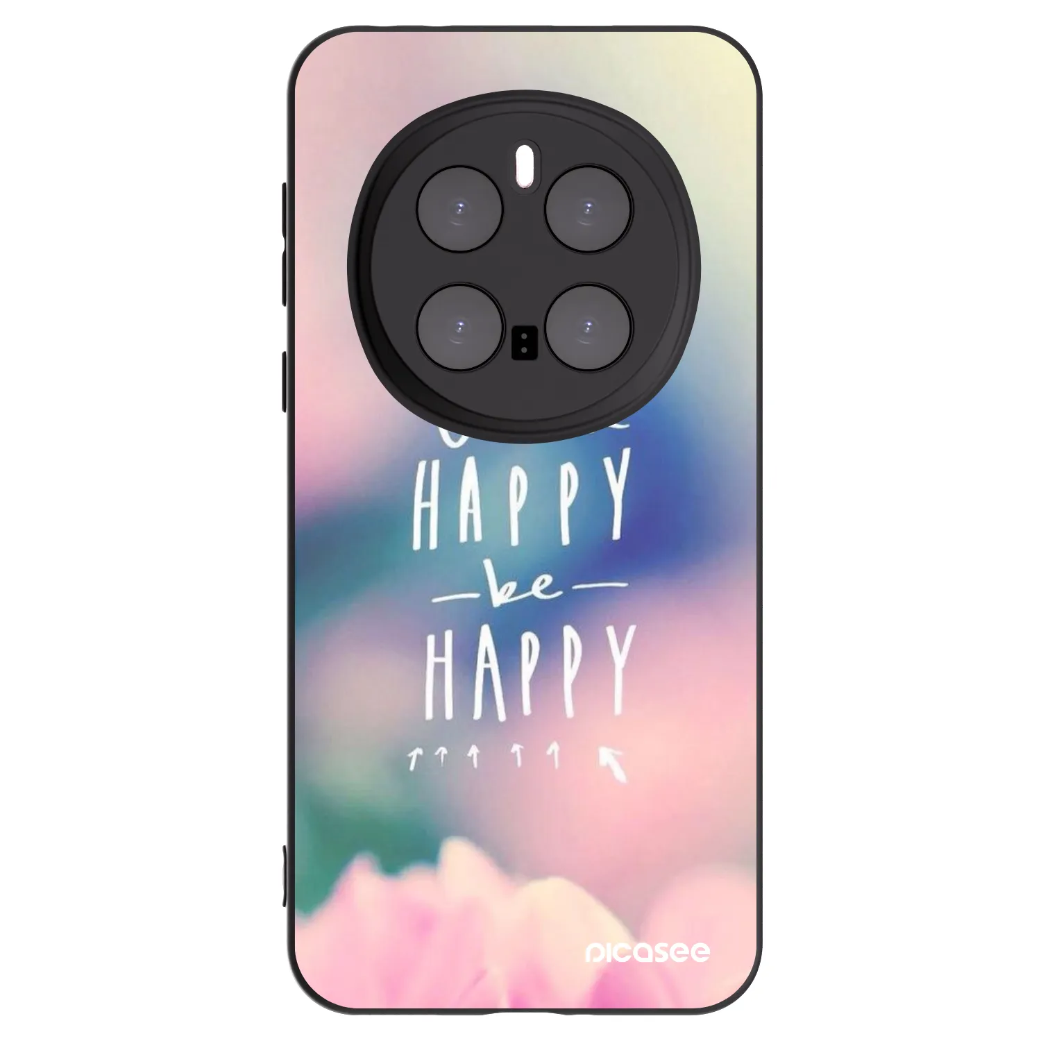 Picasee crna silikonska maskica za Honor Magic7 Pro 5G - Think happy be happy